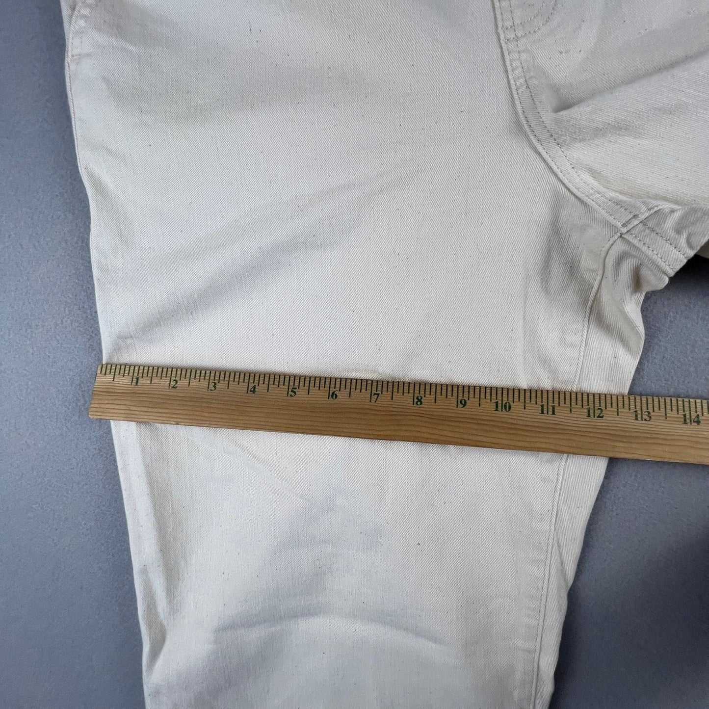 Denim Overalls Womens Medium Cream Wide Leg Cotton Stretch Boho Casual UpWest
