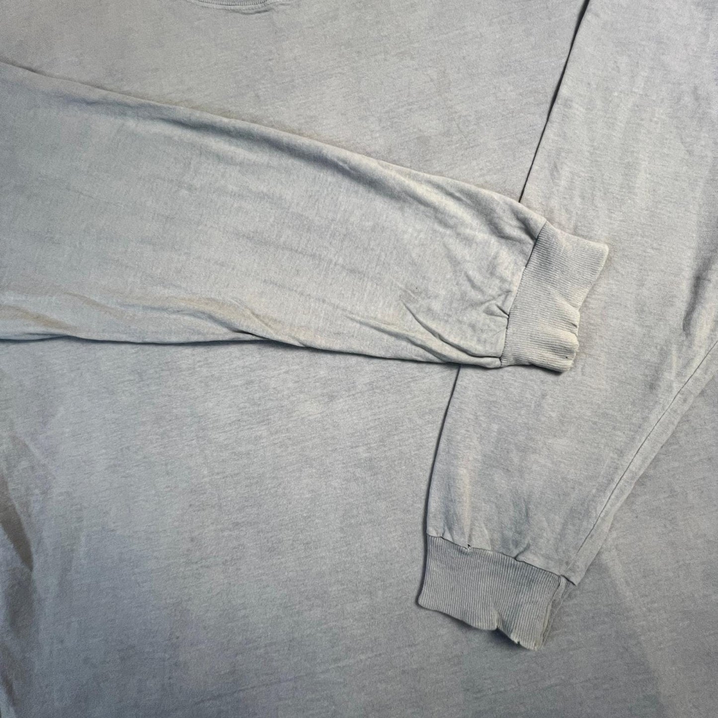 Vintage Sunbelt T-Shirt Mens XL Made in USA 90s 100% Cotton L/S Light Blue