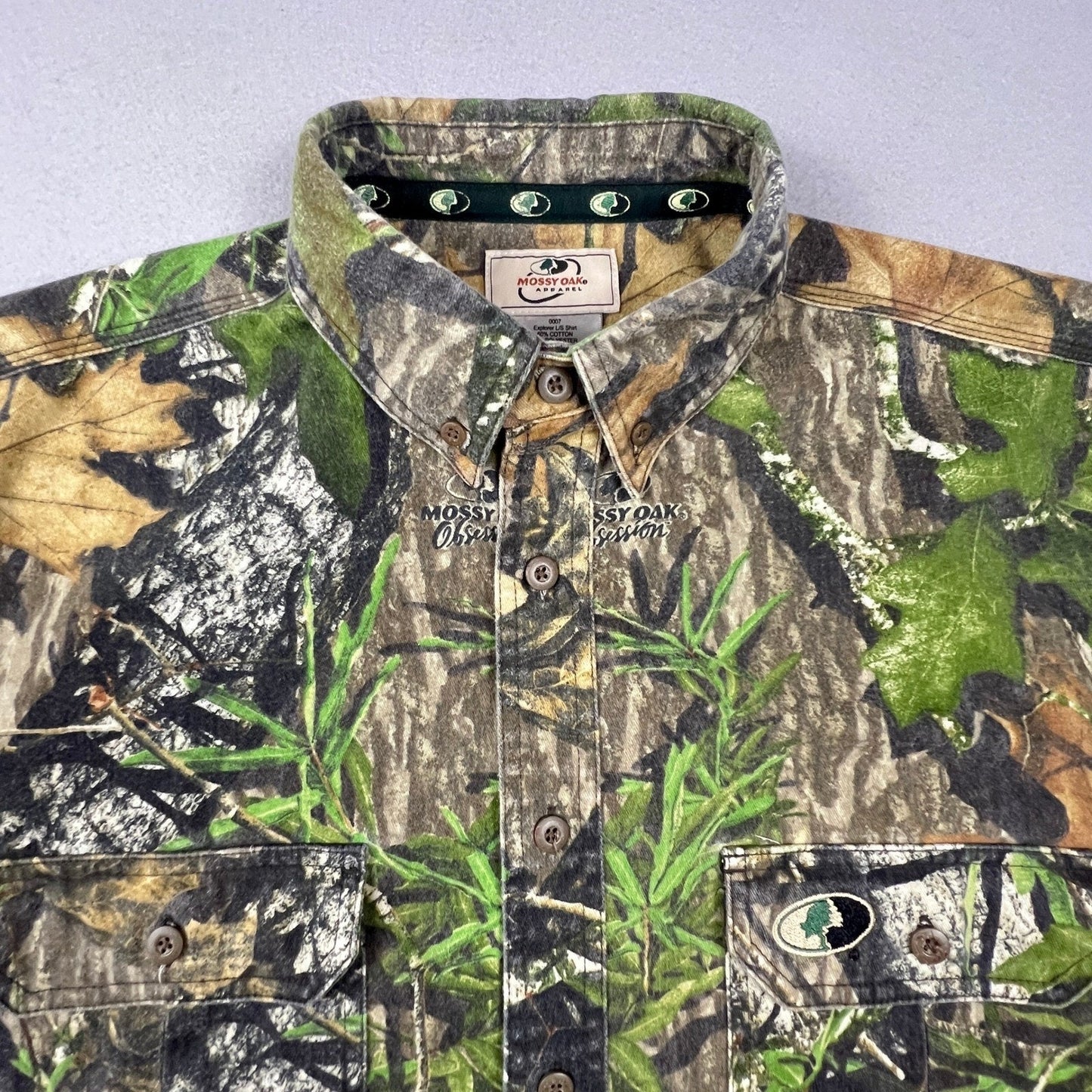Mossy Oak Explorer Shirt Mens L Camo Long Sleeve Button Down Hunting Obsession