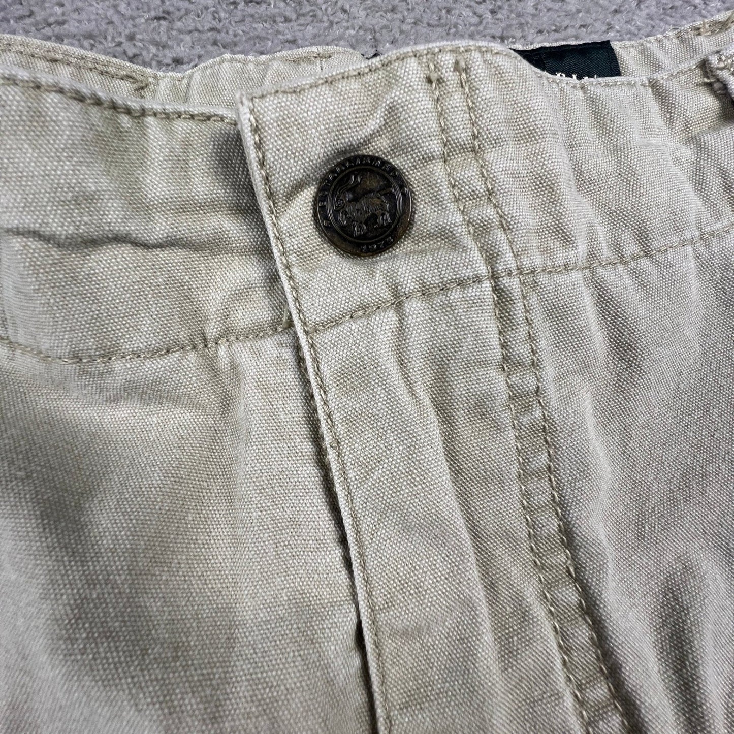 VTG Royal Robbins Canvas Shorts Womens 14 Khaki Pleated Elastic Hiking Outdoor