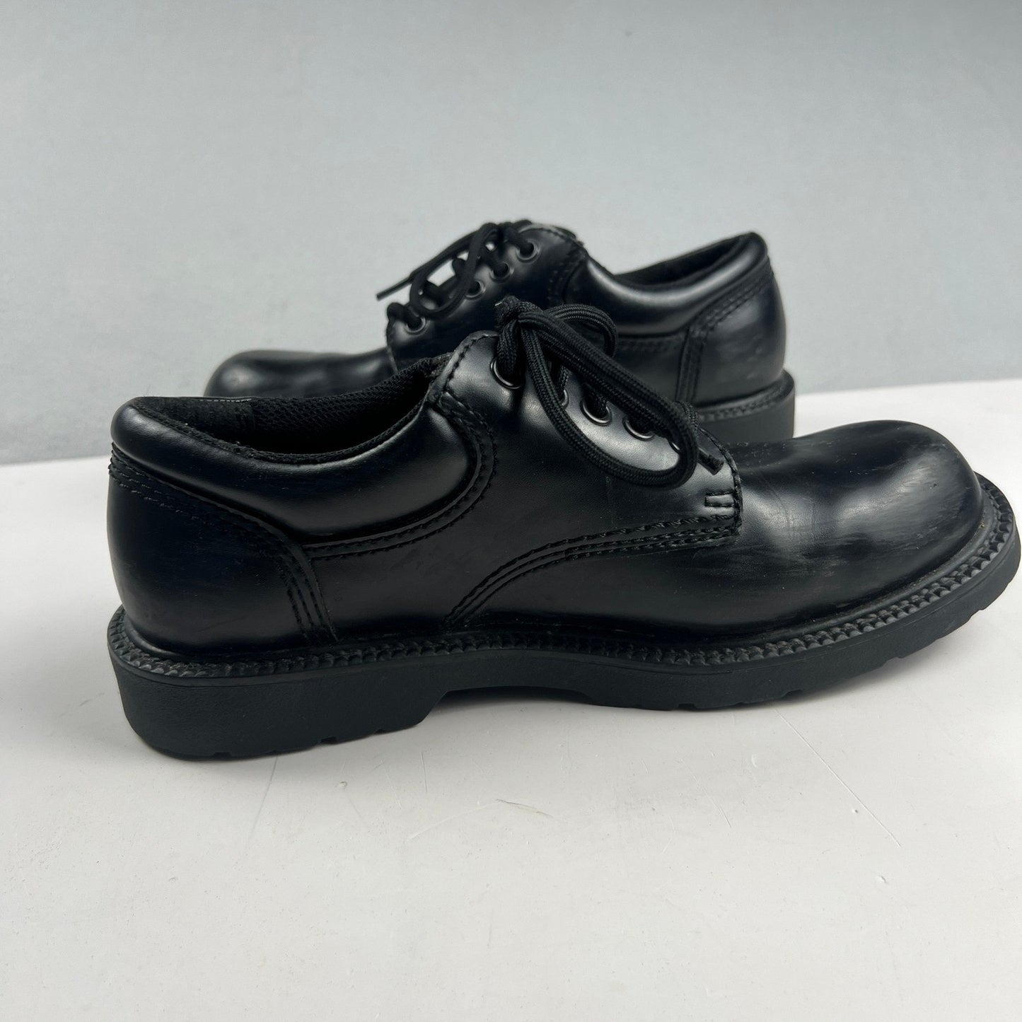 SafeTStep Slip Resistant Work Shoes Mens 7 Black Lace Up Oxford Dark Academia