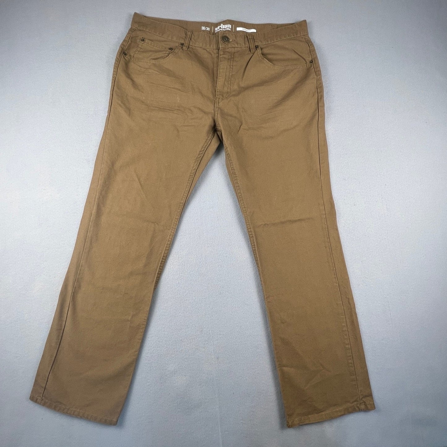 Urban Pipeline Straight Leg Pants Mens 36x30 Brown 5-Pocket Casual Work Chino