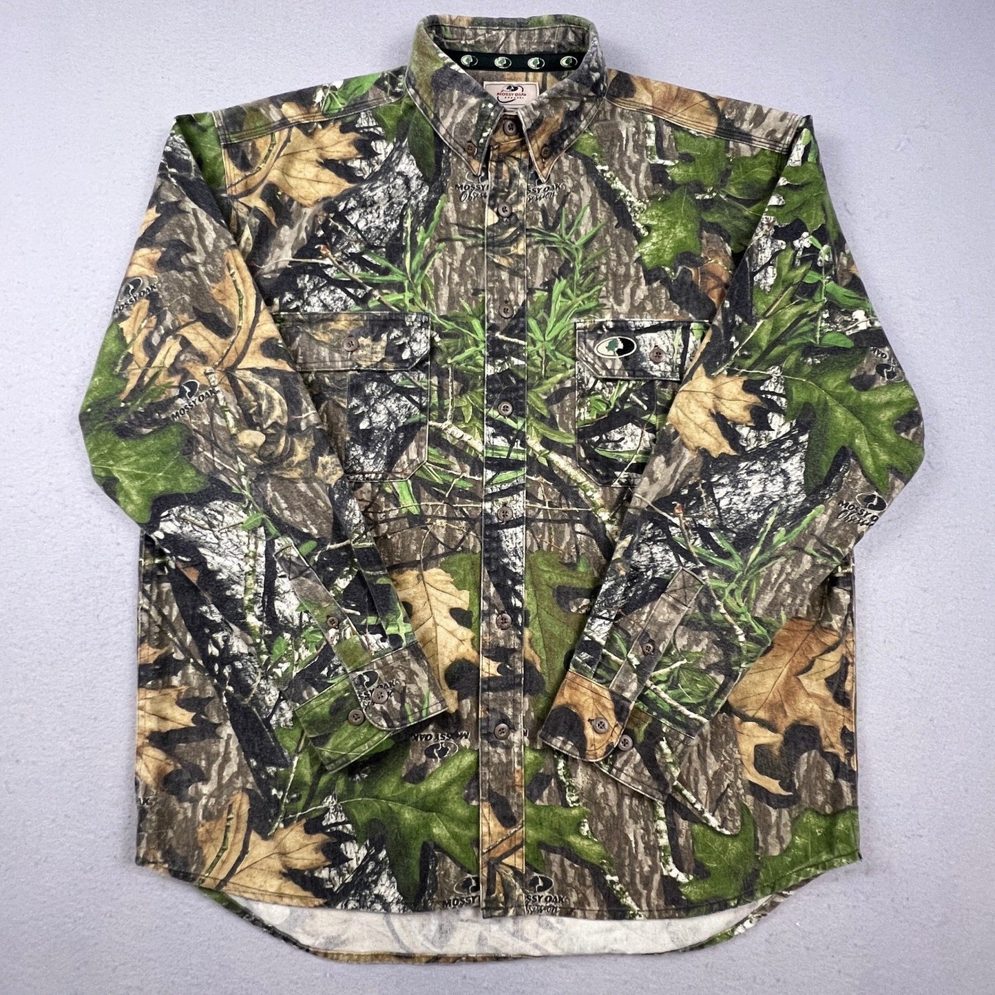 Mossy Oak Explorer Shirt Mens L Camo Long Sleeve Button Down Hunting Obsession