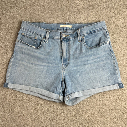 Levi's Shorts Women's Size 32 Mid Length Denim Light Wash Cuffed