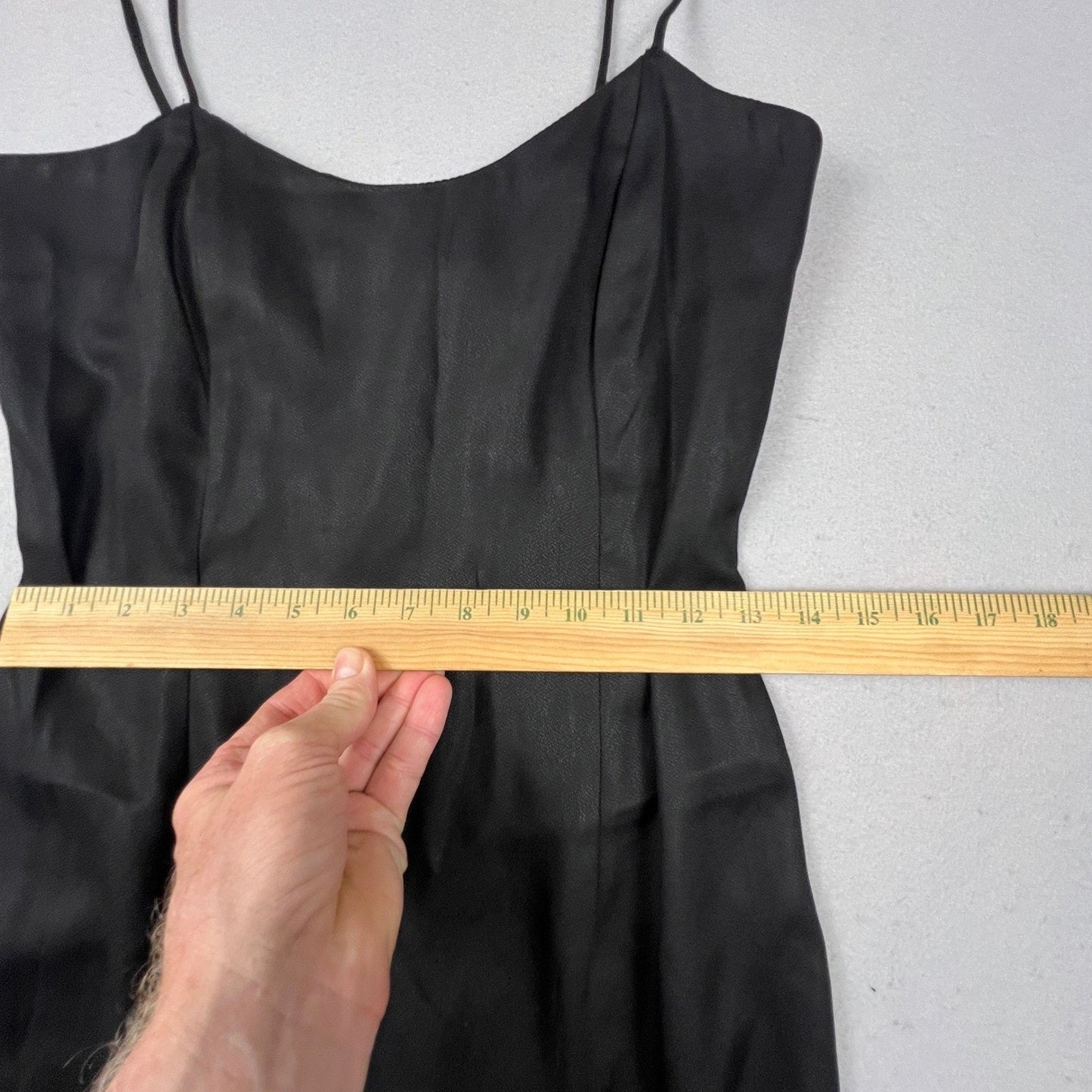 VTG 90s Roberta Mini Dress Small Black Sequin Fringe Lace Spaghetti Strap Party