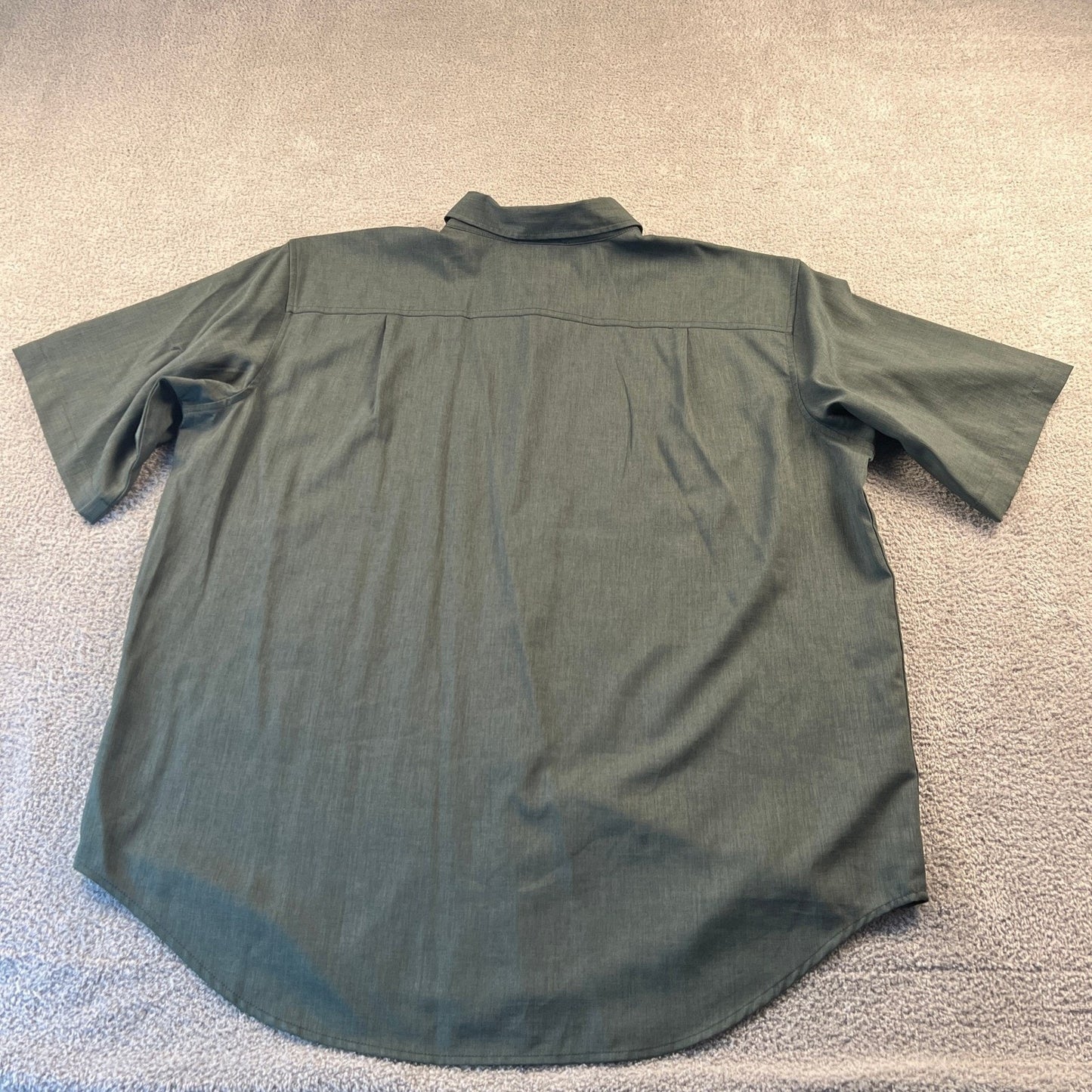 Orvis Button Down Shirt Mens XXL Green Short Sleeve Hiking Outdoor Utility