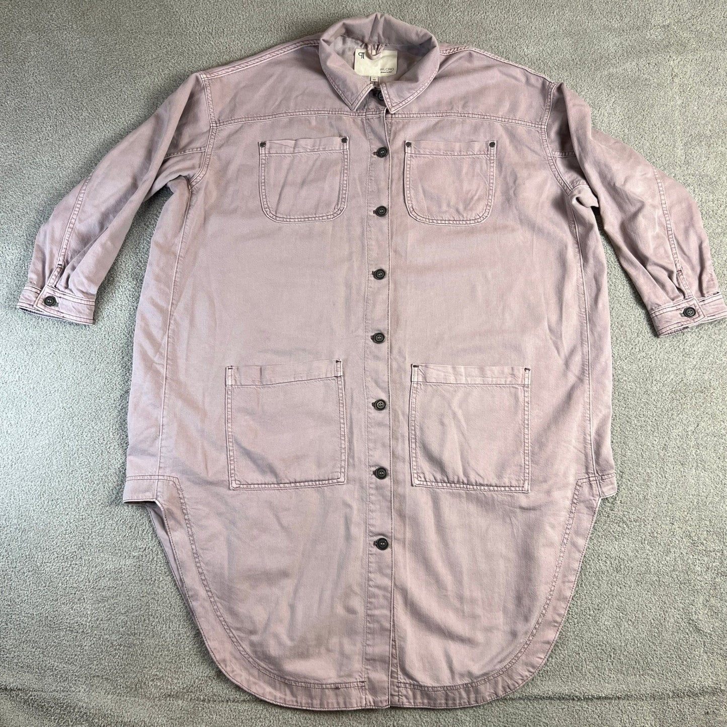 Antropologie PILCRO Utility Dress Women's Large Button Front Pink
