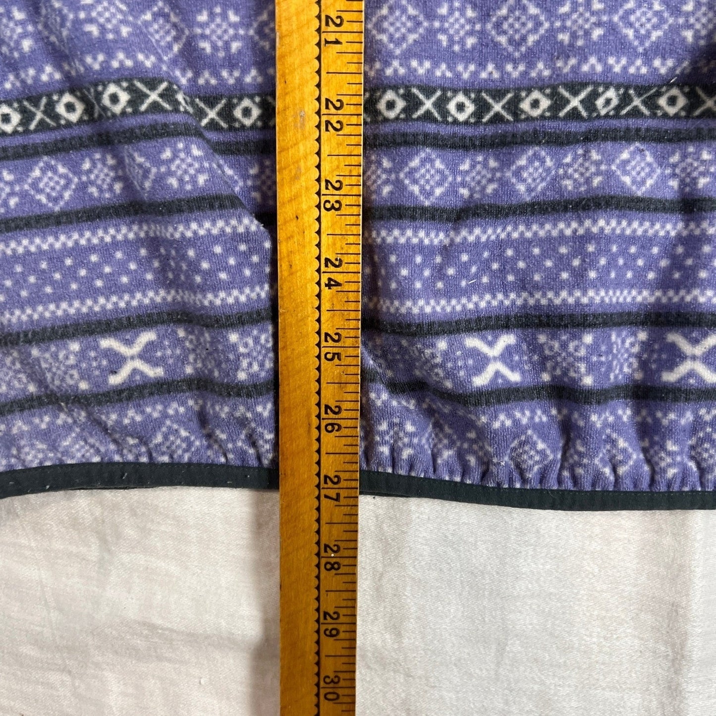 Fair Isle Fleece Mens XL Pullover Snap Neck Cabin Sweater Purple JACHS