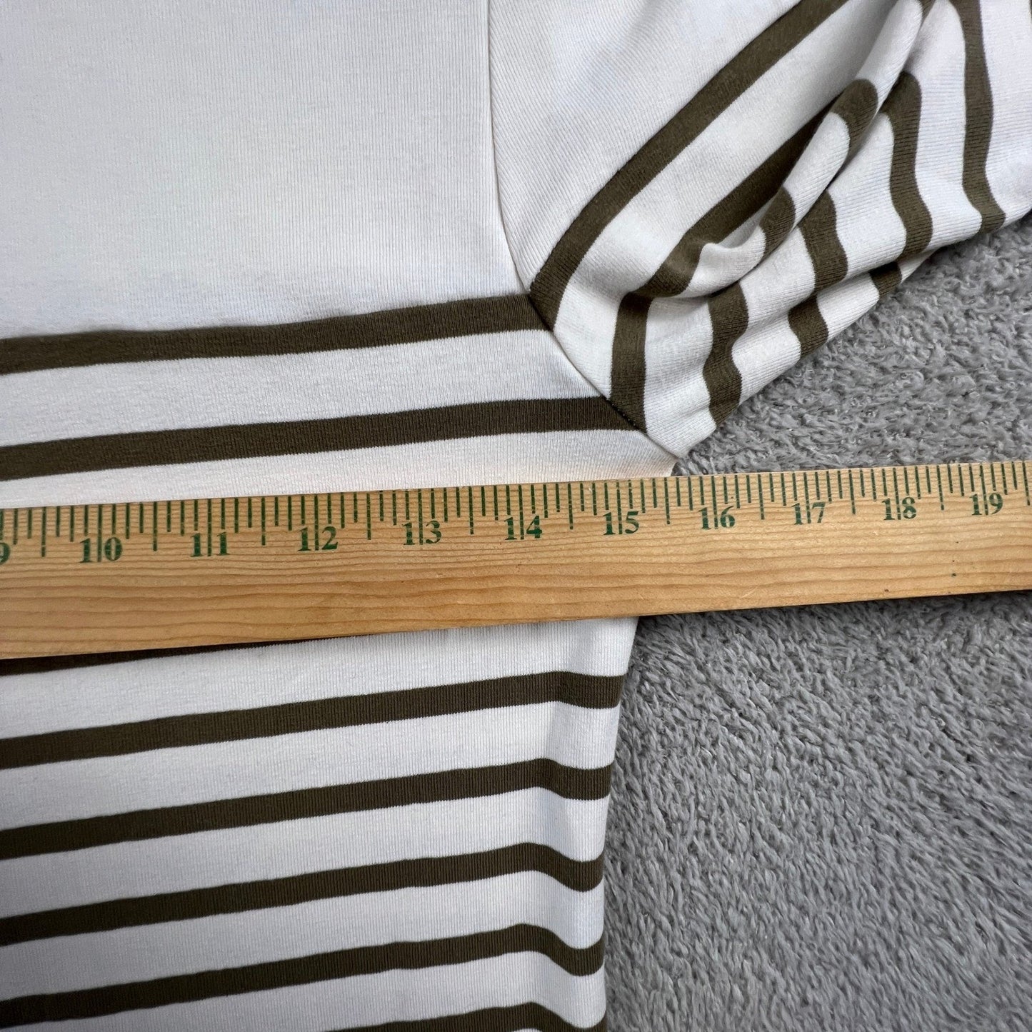 Lauren Ralph Lauren Womens Small Striped Top Cream Brown Preppy Coastal Chic