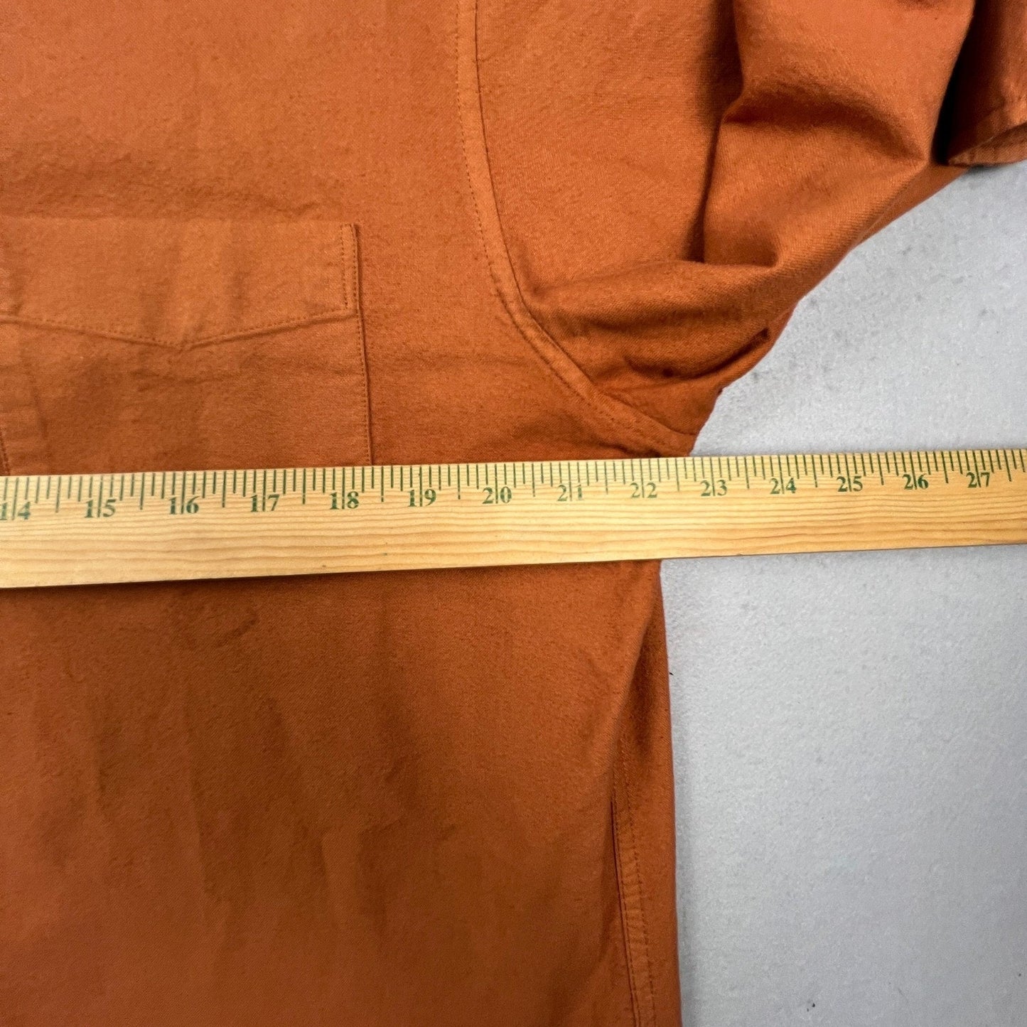 J.Crew Button Down Shirt Mens Large Orange Slim Untucked Garment Dye Casual