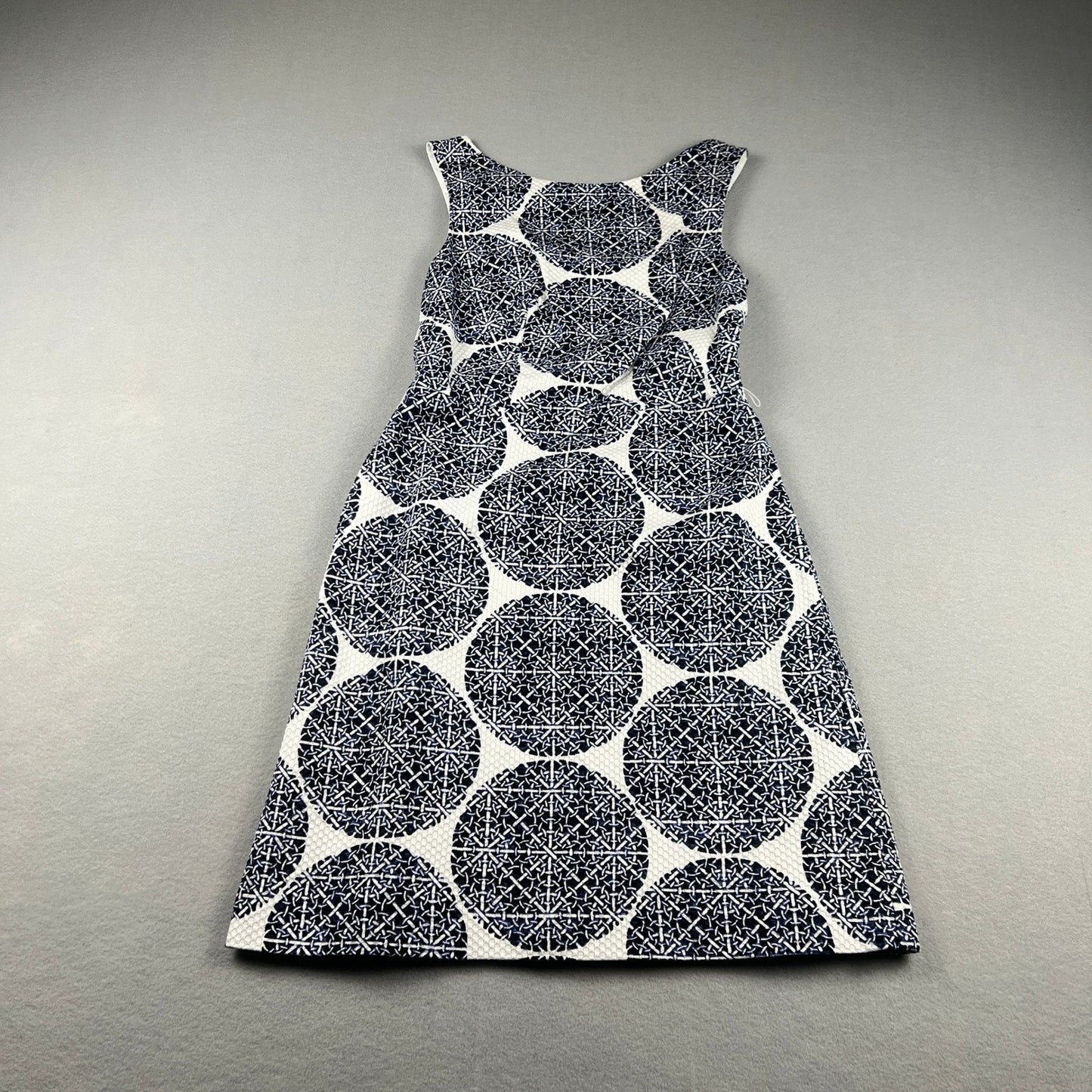 Mod Mini Dress Blue White Geometric Pique Sheath Size 0 Classy Wedding Resort