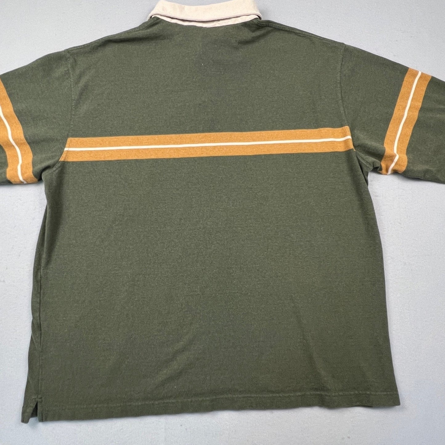 VTG St Johns Bay Rugby Shirt Mens 2XLT Long Sleeve Striped Cotton Blend Casual