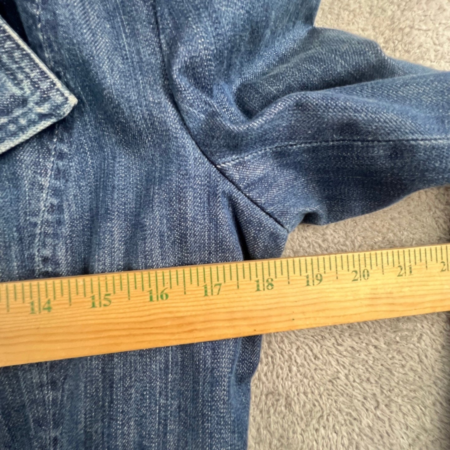 Vintage Denim Military Jacket NapoleonJacket Size 10 Double Breasted Y2K