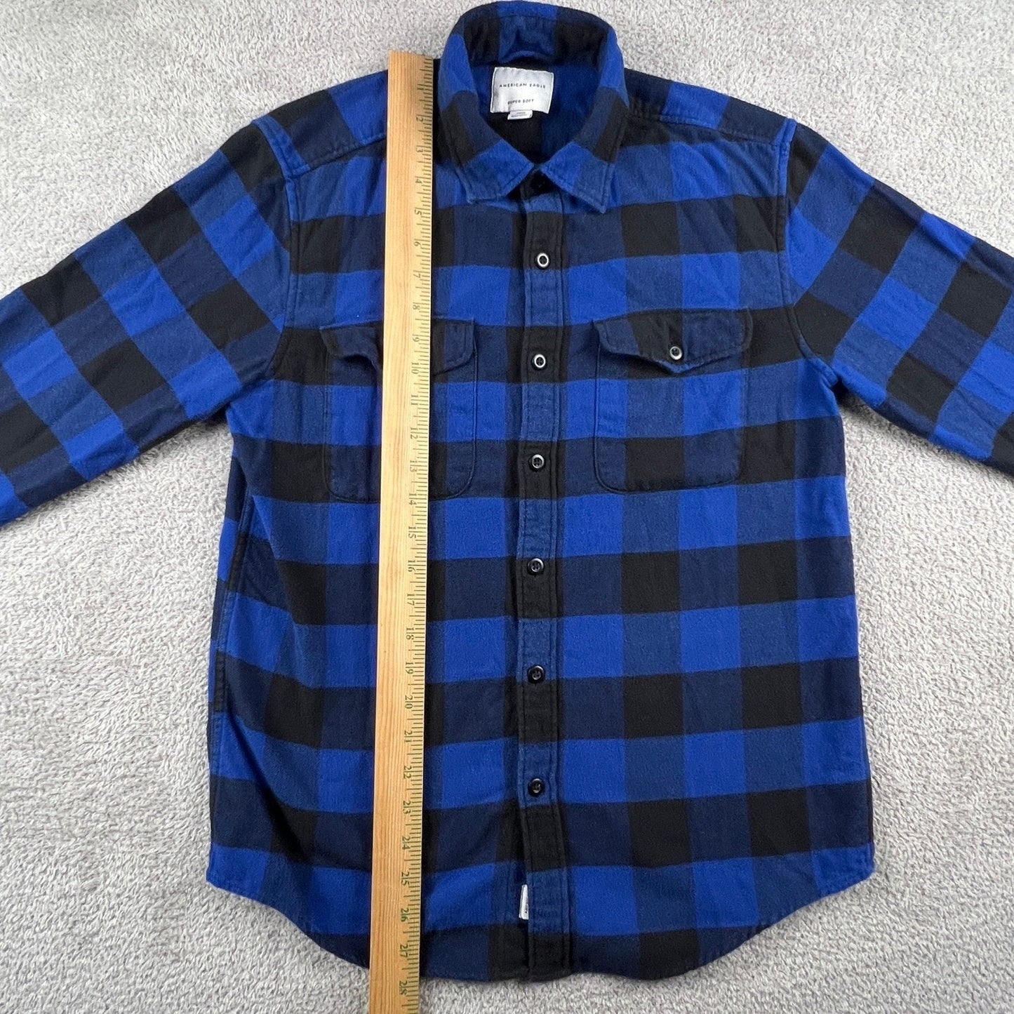 100% Cotton Flannel Shirt Mens Small Buffalo Plaid Super Soft American Eagle