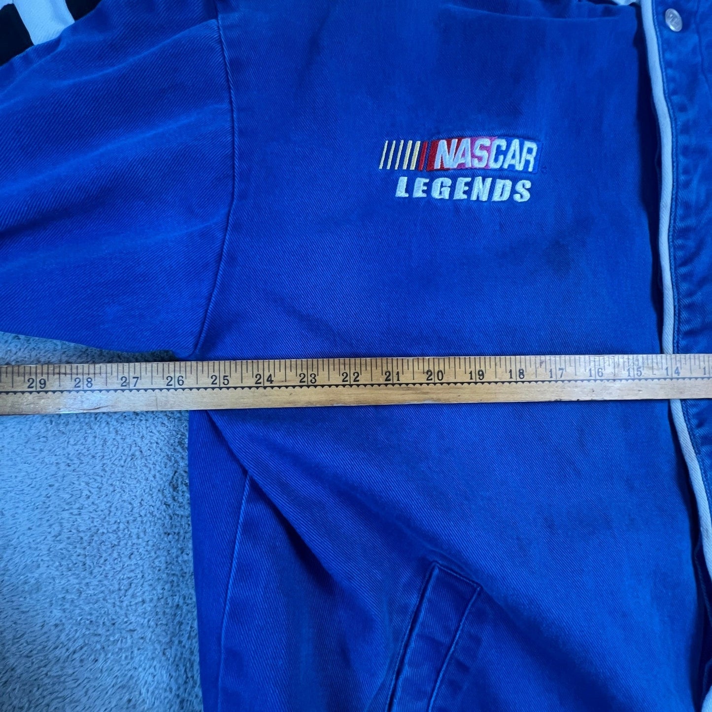 Chase Authentics NASCAR Mens XXL Legends Signature Jacket Blue Cotton Twill