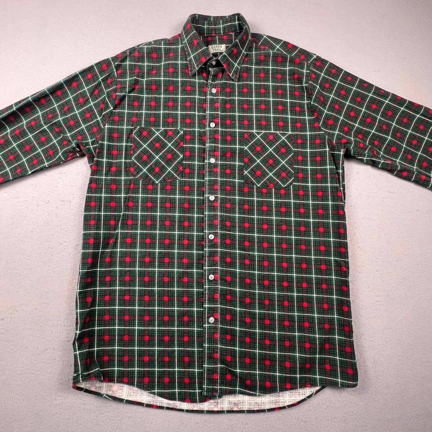 Ozark Trail Flannel Shirt Mens L Plaid Long Sleeve Outdoor Casual Printed