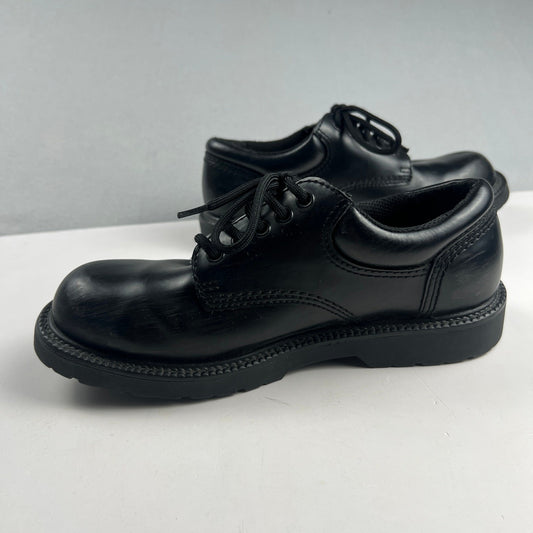SafeTStep Slip Resistant Work Shoes Mens 7 Black Lace Up Oxford Dark Academia