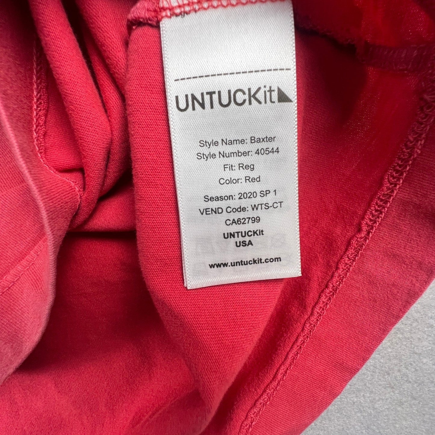 NWT UNTUCKit Henley Shirt Mens XXL Red Baxter Garment Dyed Pima Cotton Casual