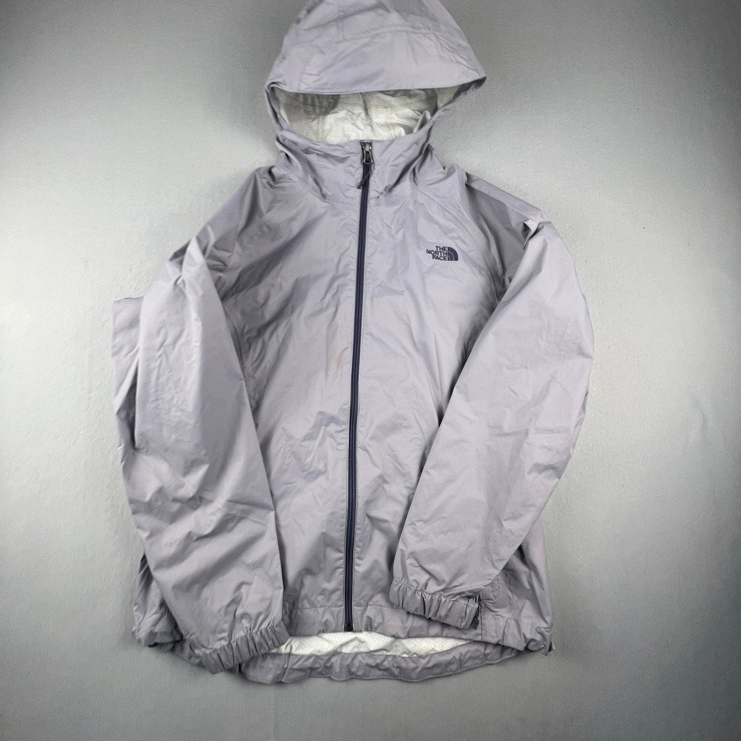 The North Face HyVent Rain Jacket Womens L Hooded Ripstop Windbreaker Hike