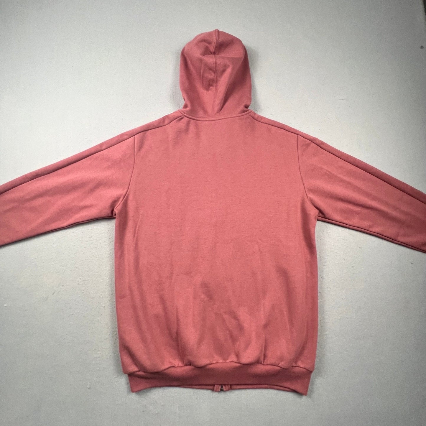 Adidas Full Zip Hoodie Mens Large Mauve Pink 3-Stripe Fleece Athletic IX0166