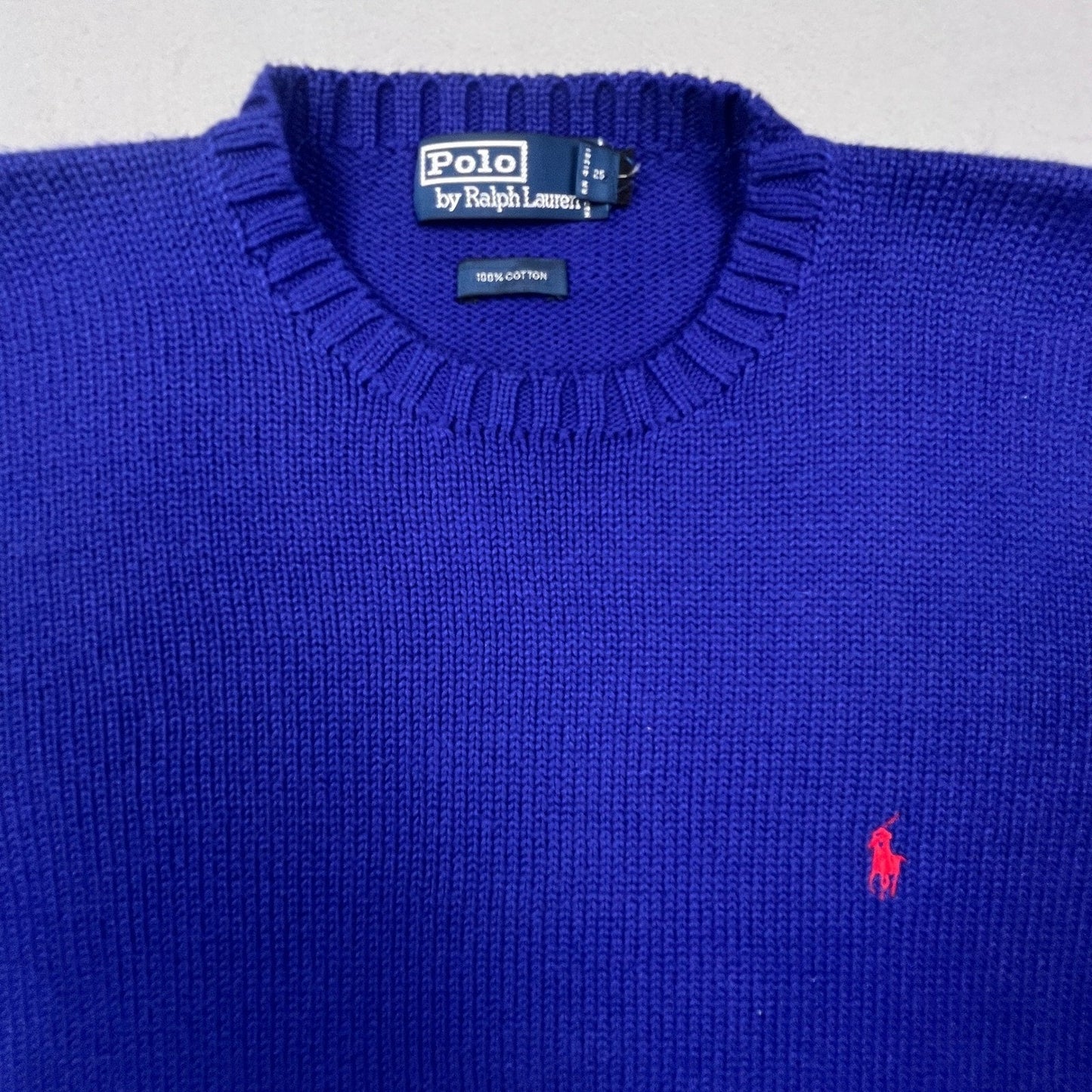 Polo Ralph Lauren Sweater Mens L 100% Cotton Crewneck Knit Pony Logo Classic