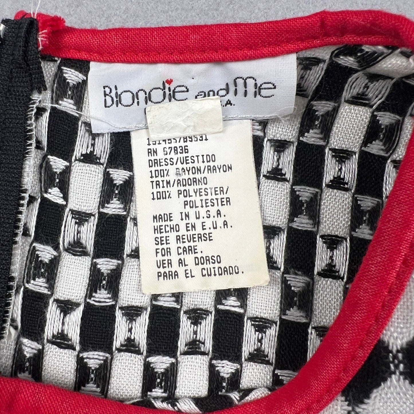 Vintage 90s Harlequin Diamond Print Shift Dress Womens 9 Black White Mod Retro