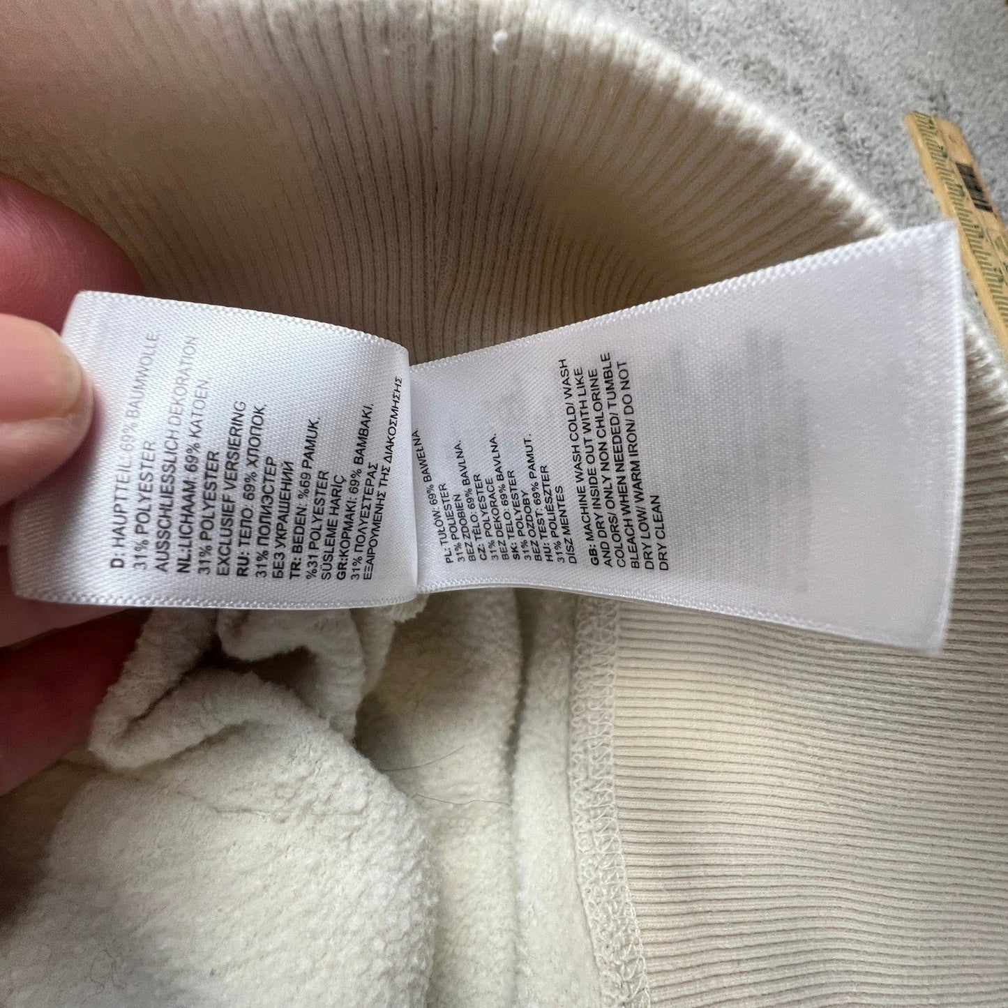 The North Face Mens Pullover Hoodie Medium Cream White Logo Sweatshirt Half Dome