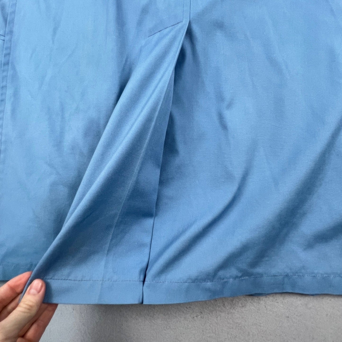 London Fog Maincoat Rain Jacket Womens 14 Regular Blue Vintage Western Yoke Coat
