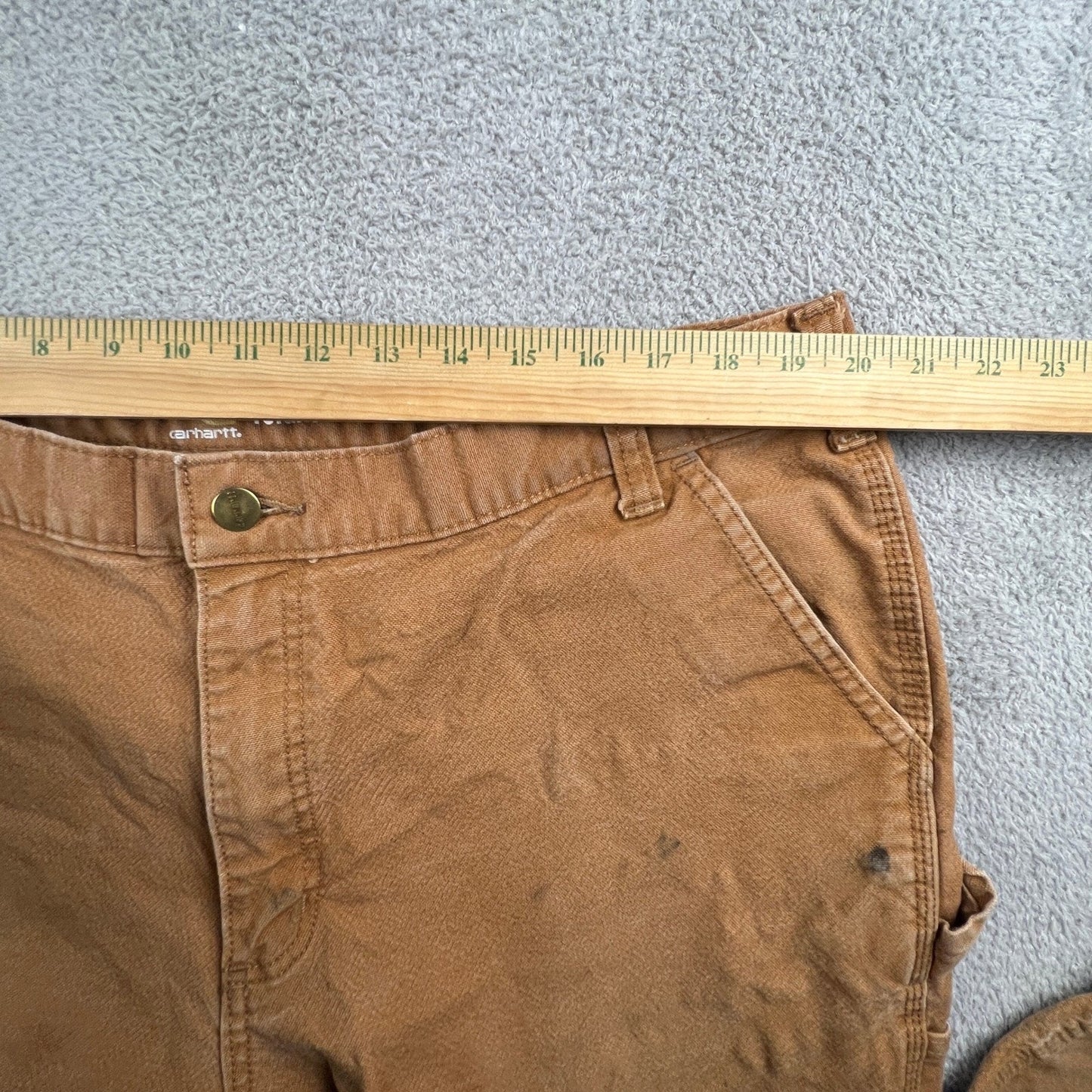 Carhartt Carpenter Pants Mens 42x32 Brown Relaxed Fit Workwear Canvas Utility