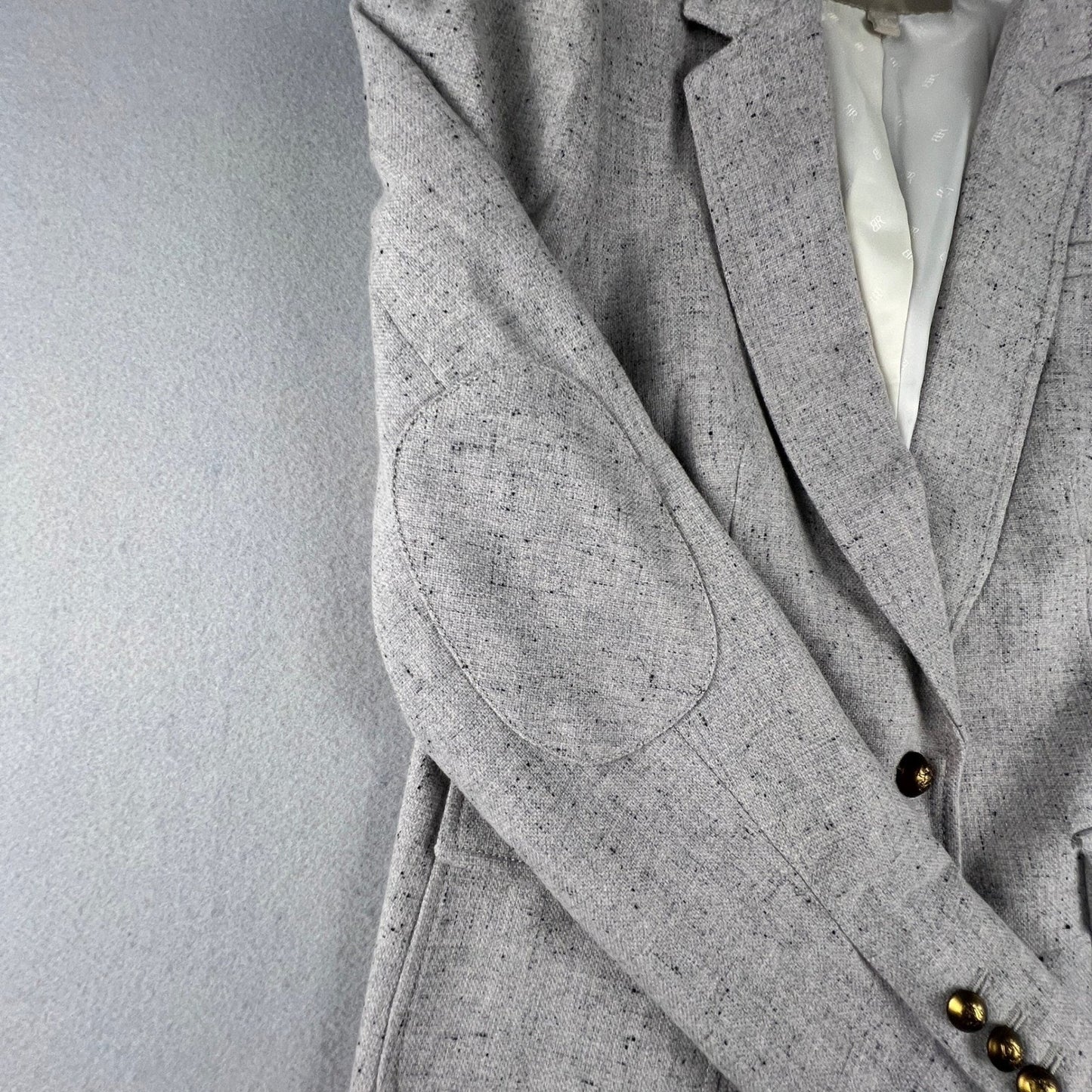 Banana Republic Hacking Jacket Womens 12 Gray Wool Blend Blazer Preppy