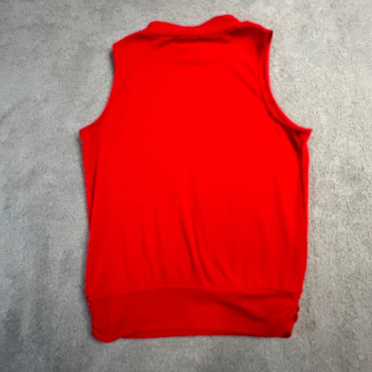 Evereve Mock Neck Top Womens Medium Red Sleeveless Knit Chic Minimalist