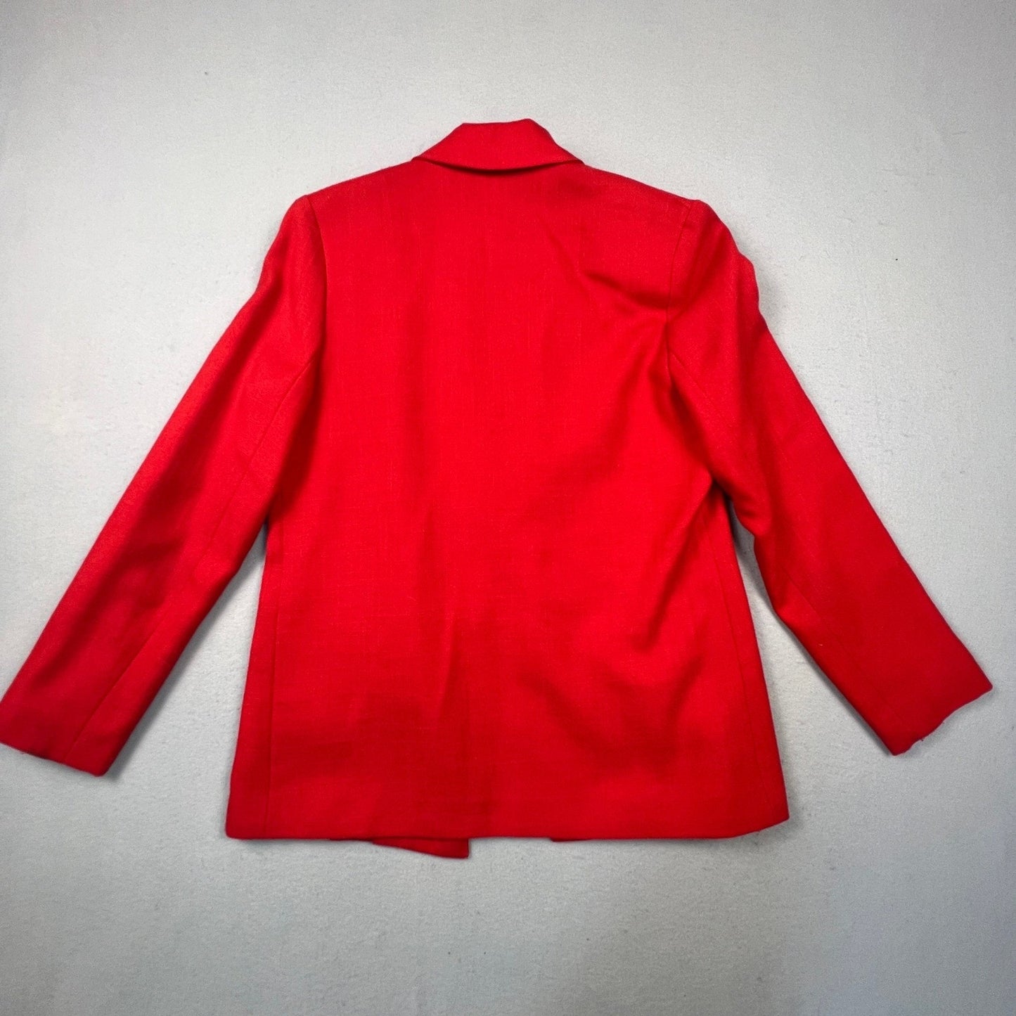 VTG EMO Blazer Jacket Womens 6 Red Single Button Career Chic Minimalist