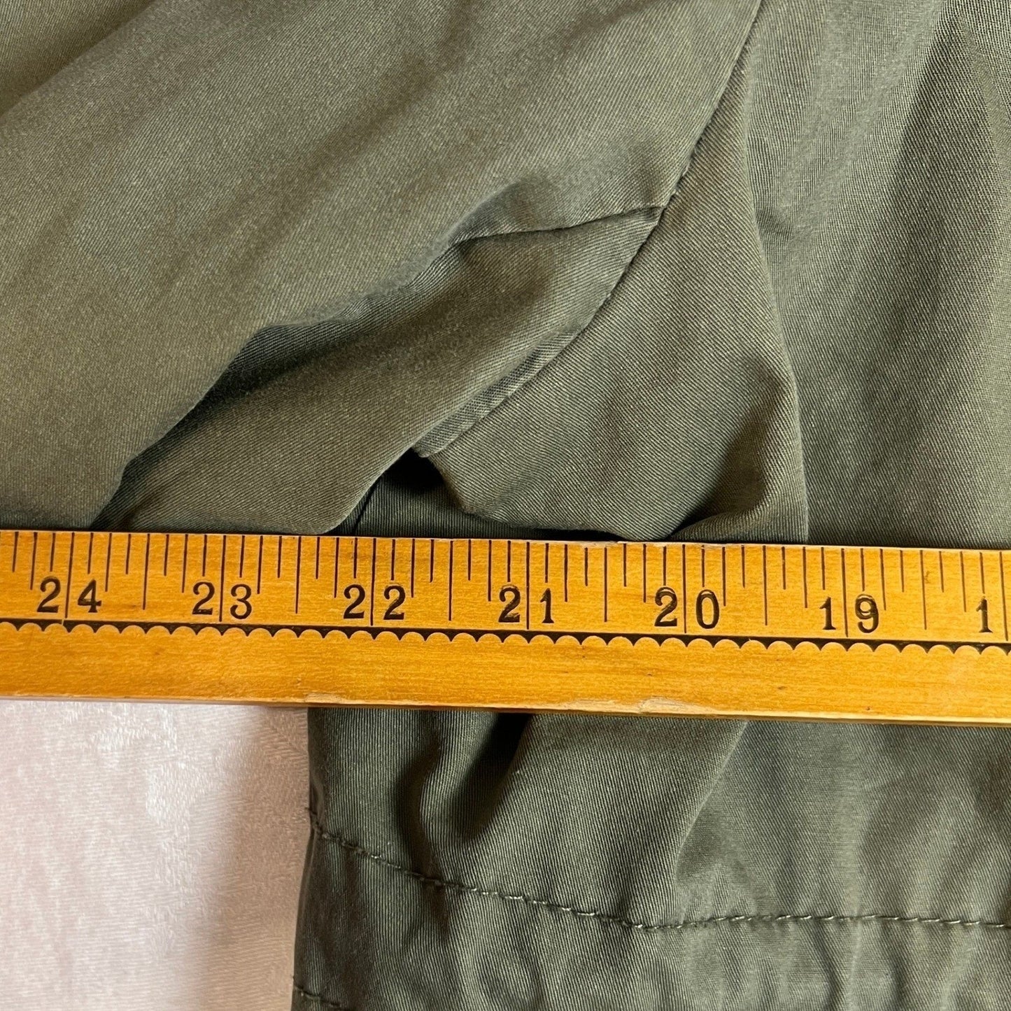 Ambiance Utility Jacket Womens 2XL Drawstring Waist Zip Front Collar Olive Green