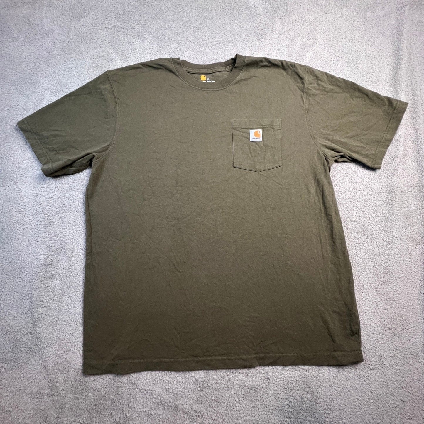 Carhartt K87 Mens XL Green Original Fit Short Sleeve Pocket T Shirt Daily Wear