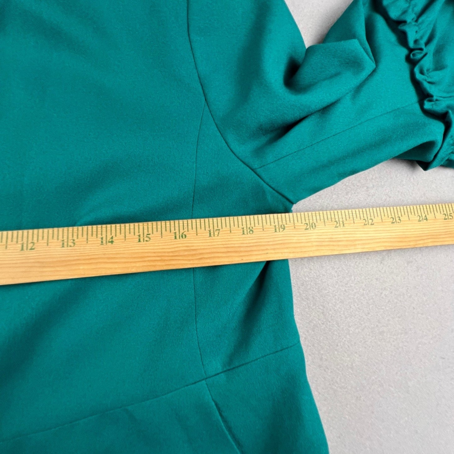 Banana Republic Bell Sleeve Jacket Womens 12P Teal Ruffle Cropped Professional