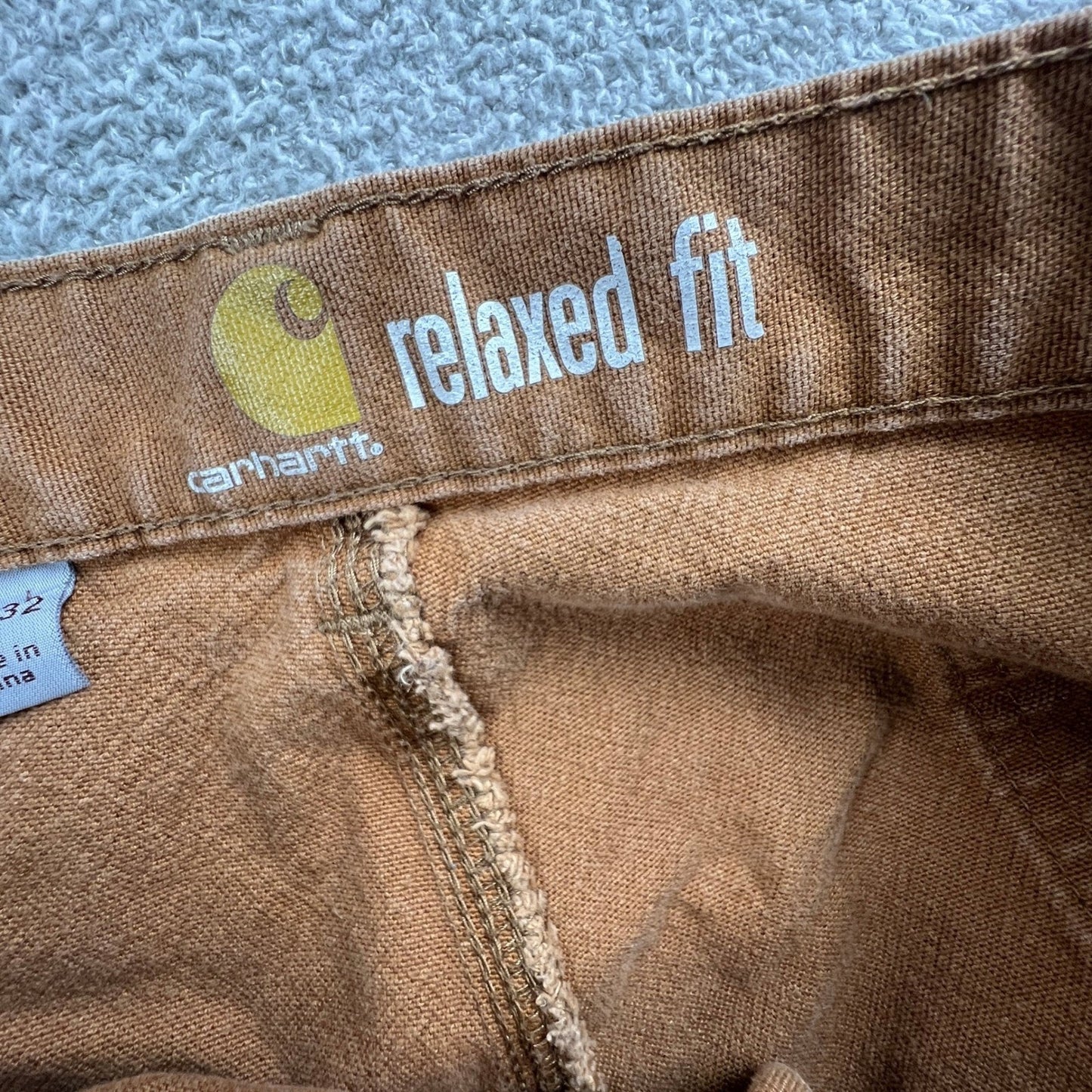 Carhartt Carpenter Pants Mens 42x32 Brown Relaxed Fit Workwear Canvas Utility
