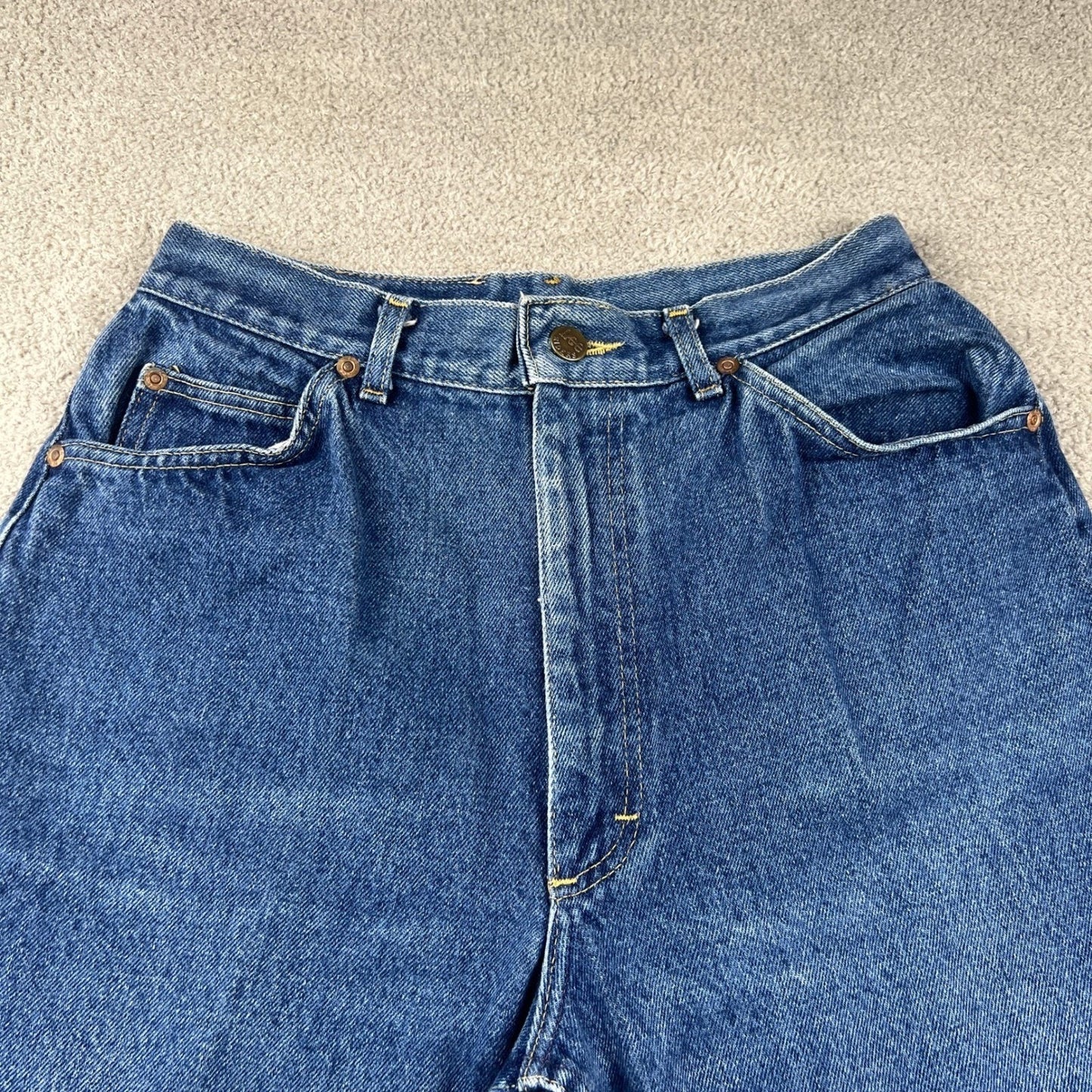 Vintage Lee Riders Jeans Womens 28 Blue High Waisted Straight Leg Denim