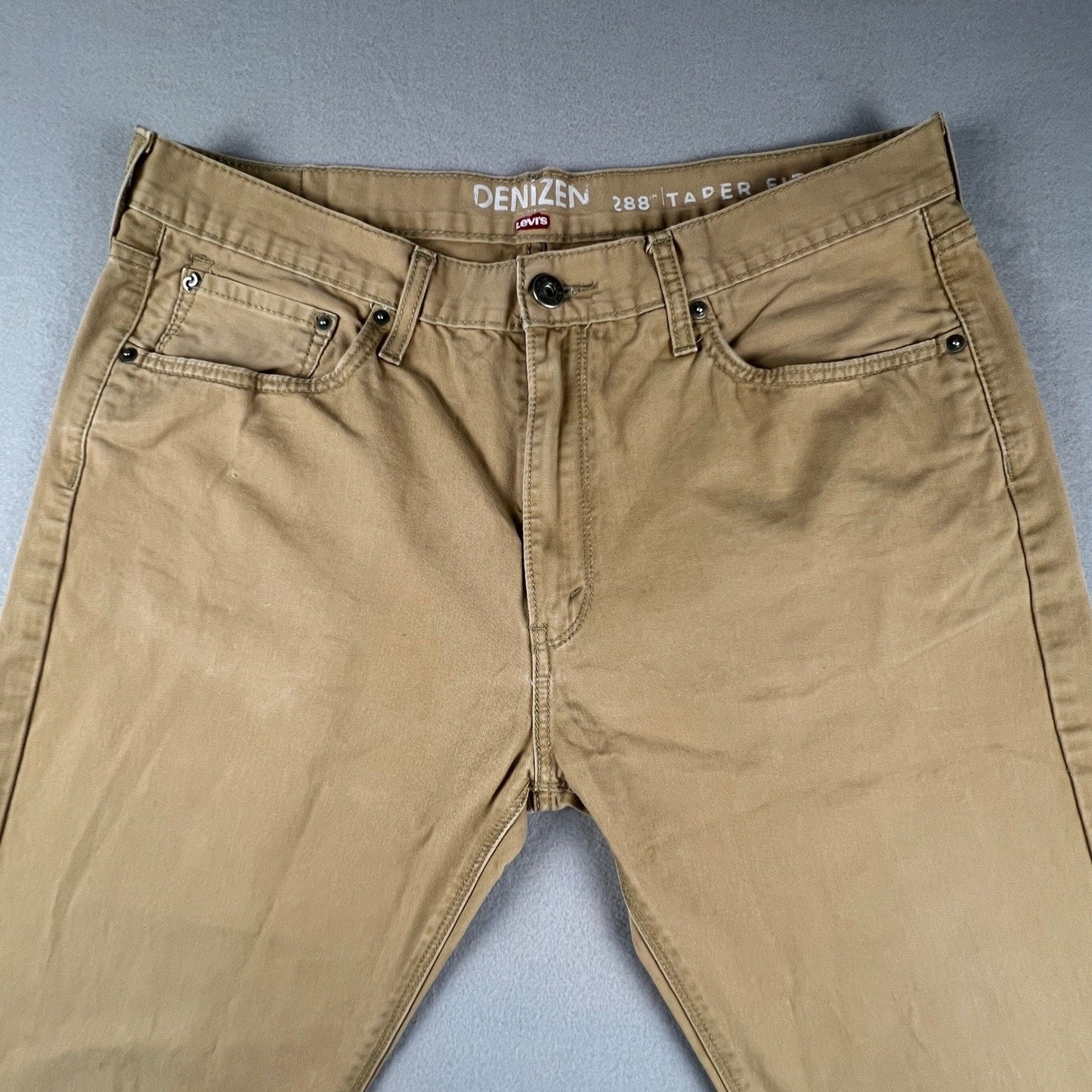 Denizen Levi's 288 Taper Fit Pants Mens 34x29 Tan Khaki Chino Casual Workwear