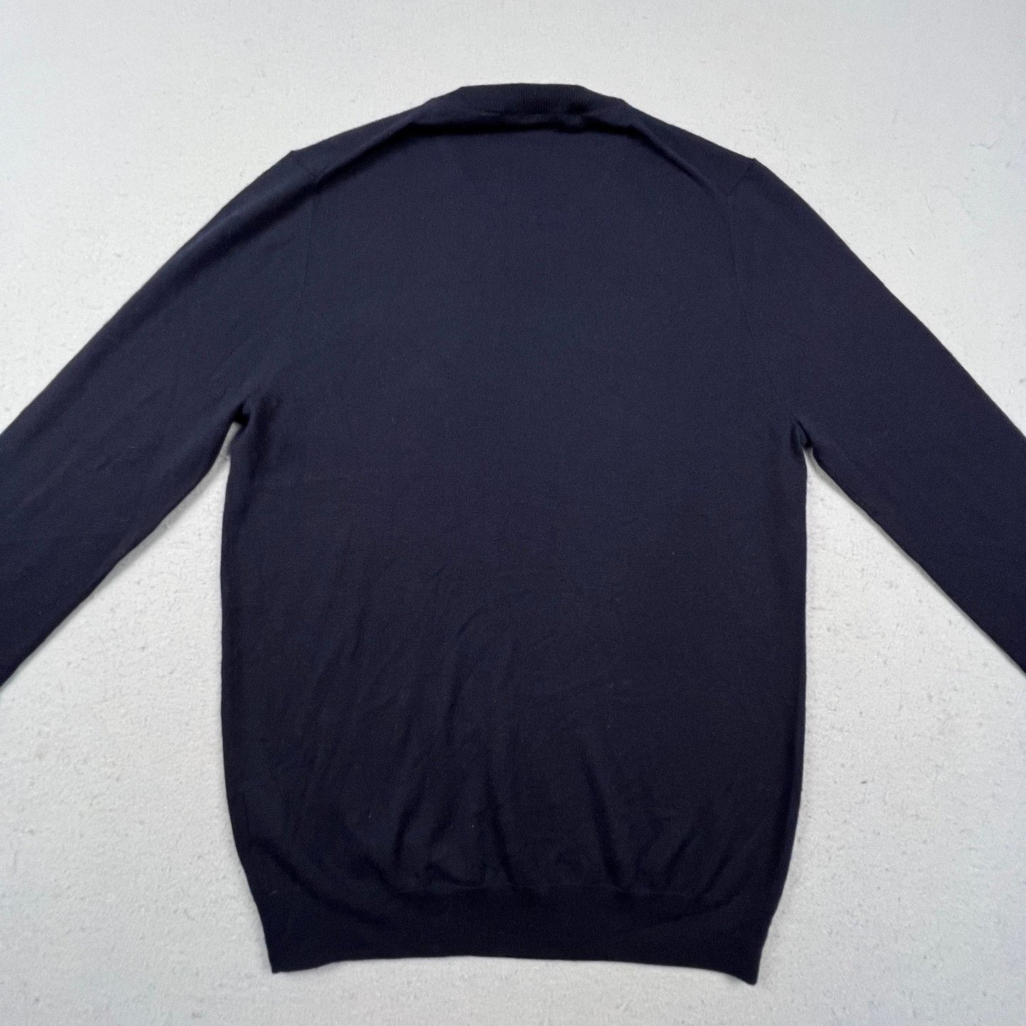 Burberry London Cashmere Sweater Mens M Navy Crewneck Nova Check Luxury Knit
