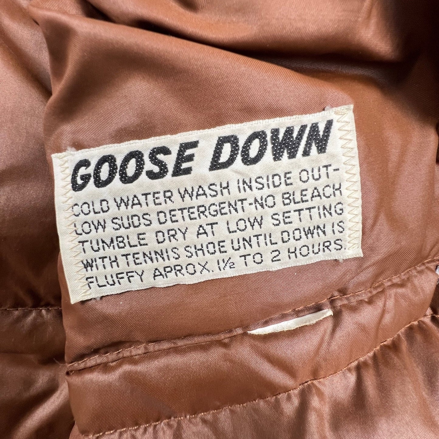 VTG Alpine Designs Goose Down Puffer Jacket XL Brown USA Made Ski Coat RARE Warm