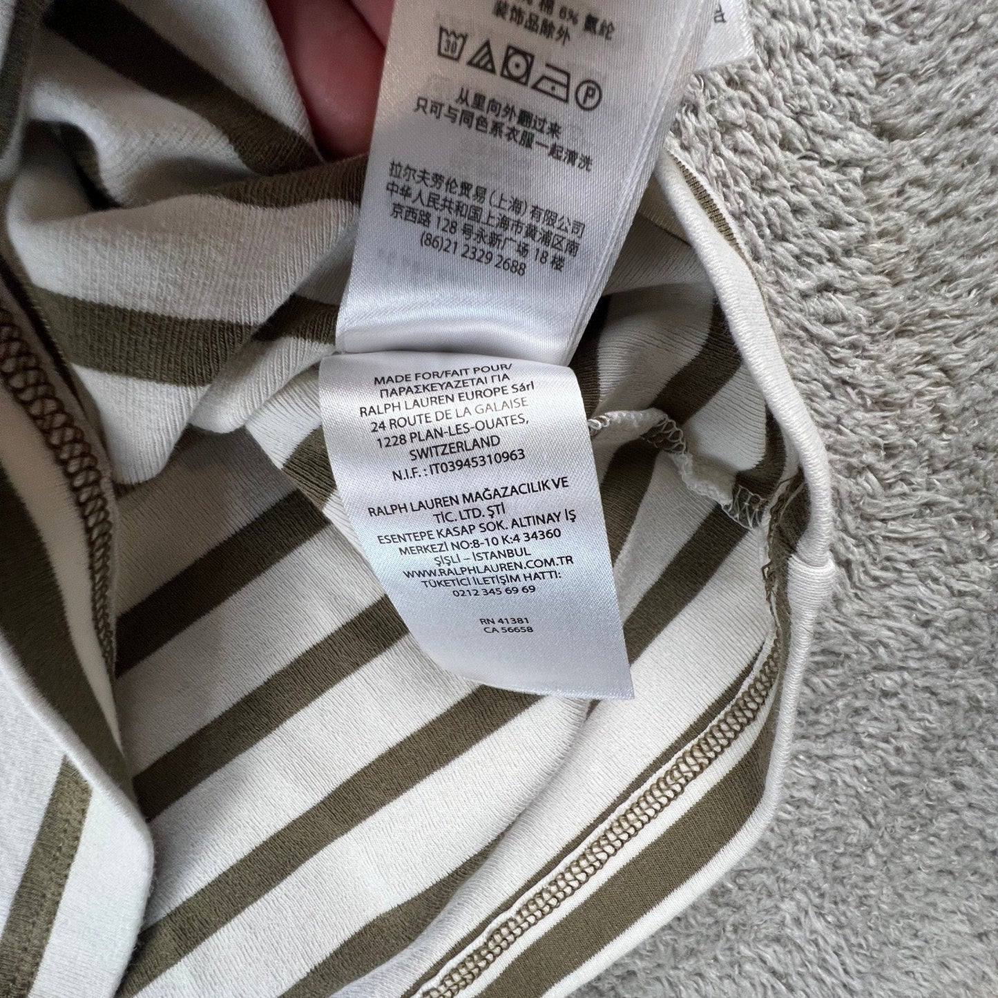 Lauren Ralph Lauren Womens Small Striped Top Cream Brown Preppy Coastal Chic