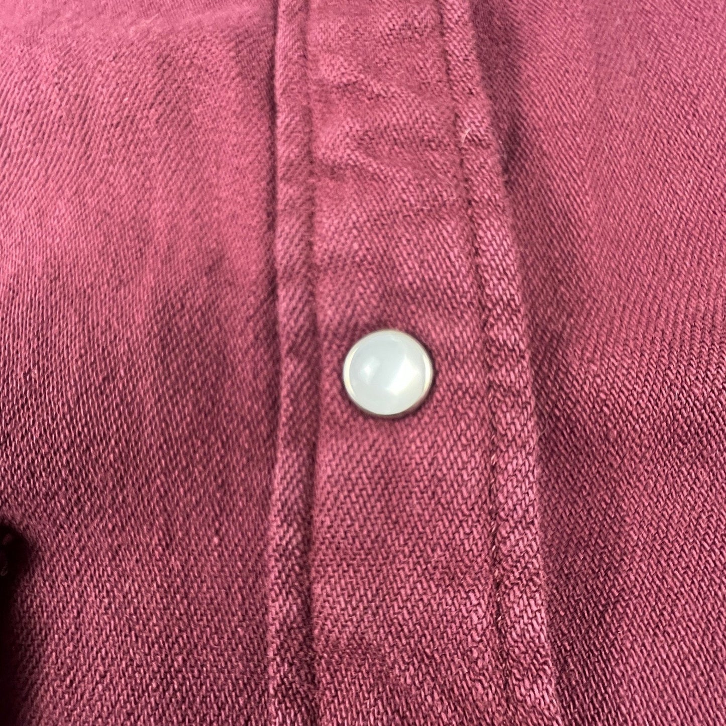 Levi's Western Shirt Mens XXL Burgundy Pearl Snap Twill Long Sleeve Cowboy