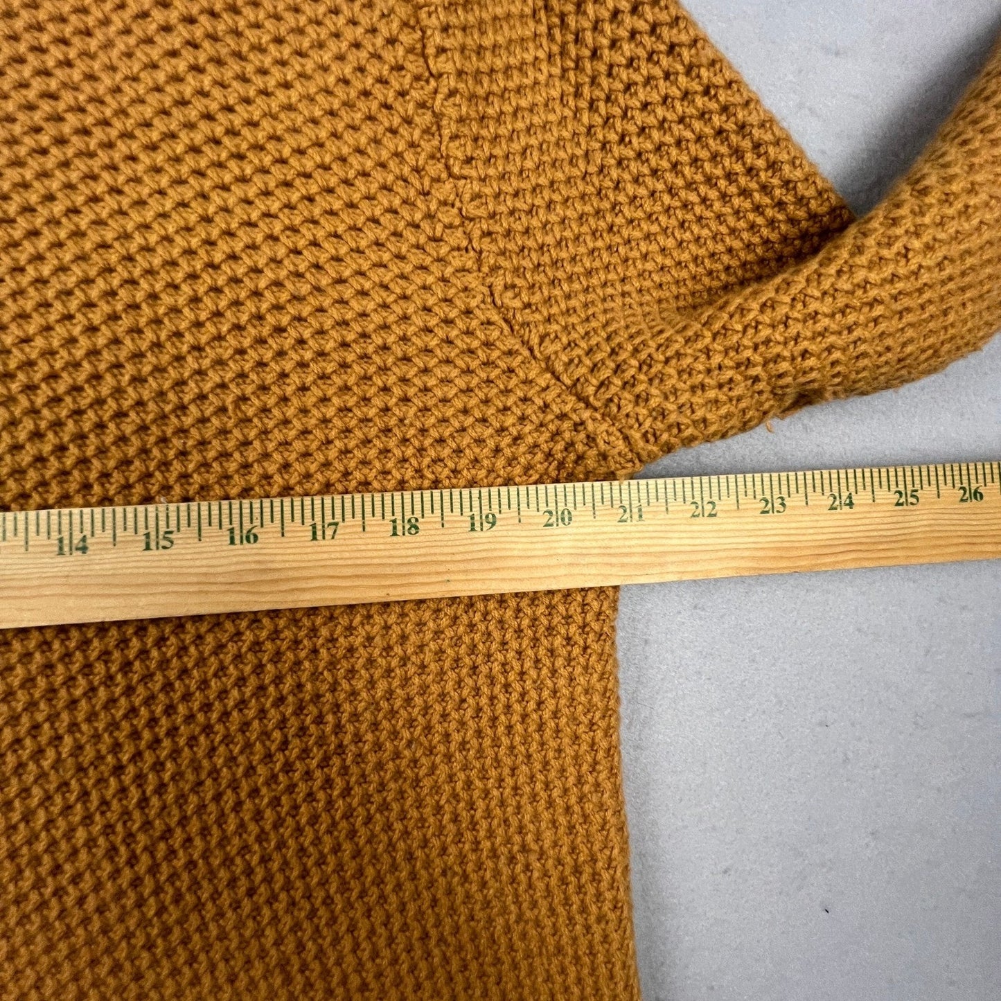 Outerknown Sweater Mens M Mustard Yellow Wool Organic Cotton Waffle Knit Coastal