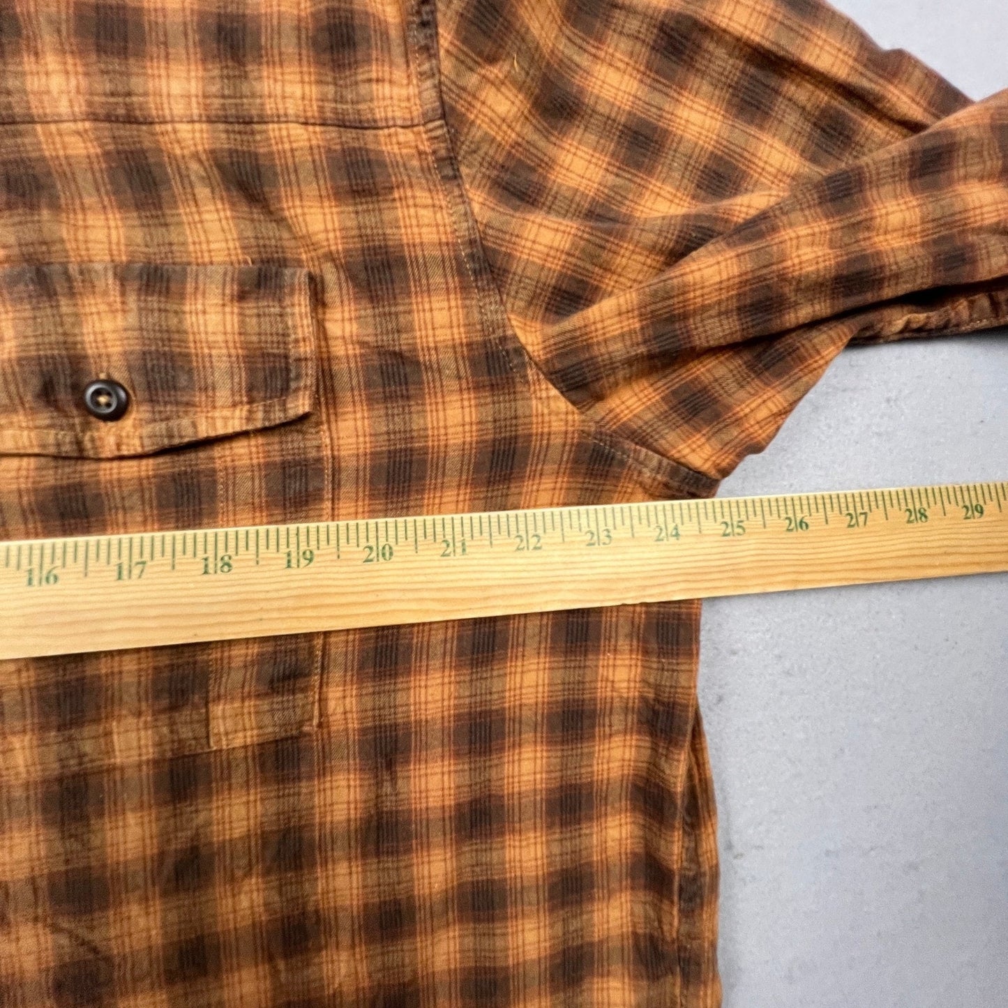 REI Co-op Flannel Shirt Mens Large Orange Brown Plaid Cotton Hiking Outdoor F20