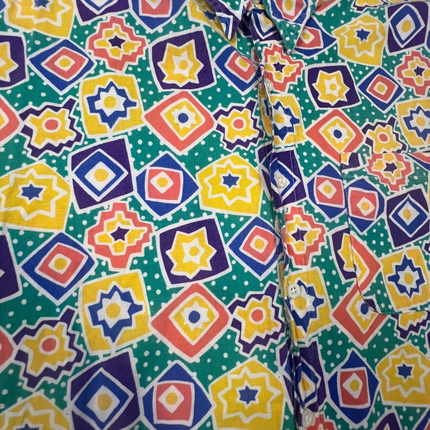 VTG 90s Pro Spirit Button Up Shirt Mens XL Geometric Abstract Retro