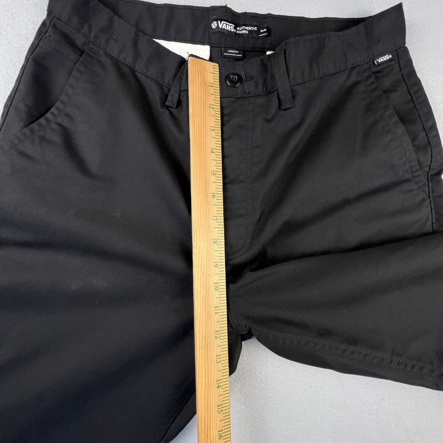 Vans Authentic Chino Pants Mens 32x32 Black Loose Fit Skate Workwear VN000HZCBLK