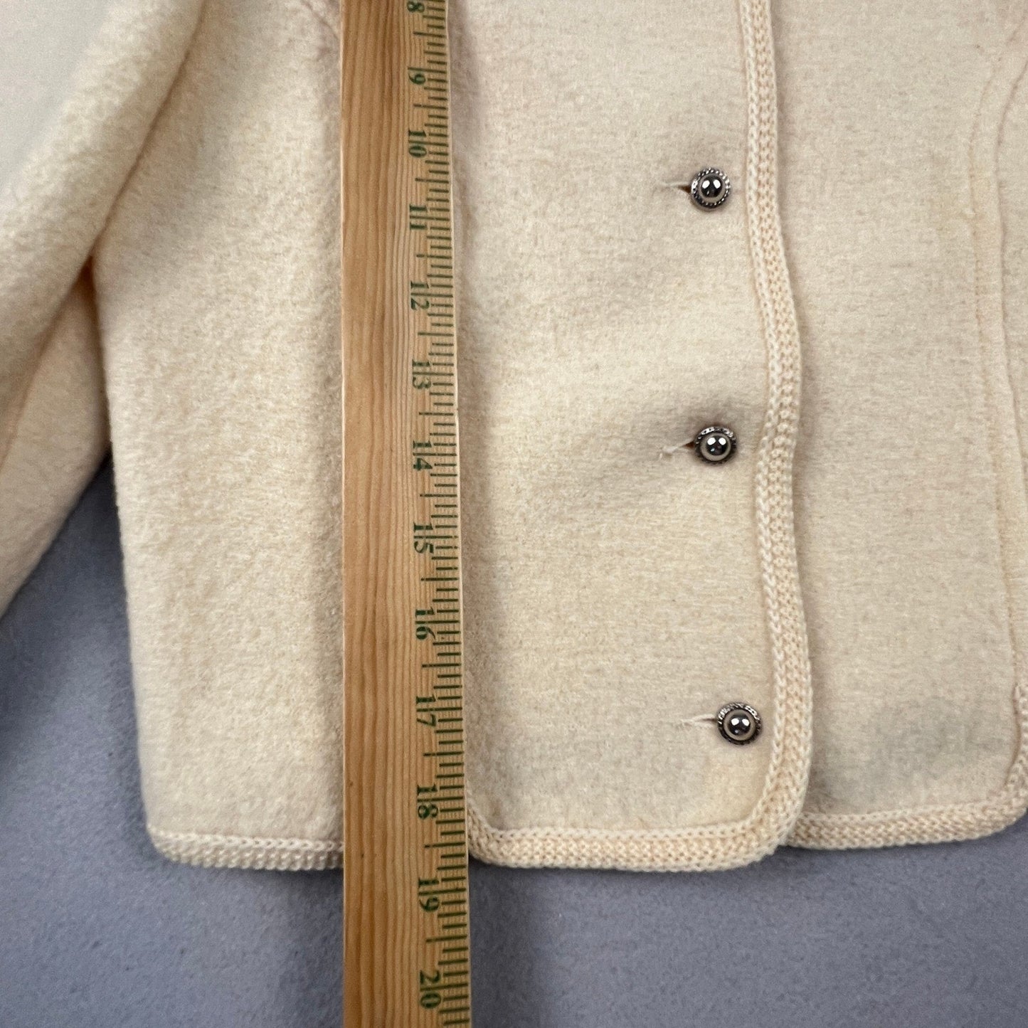 Boos Austrian Style Wool Jacket Womens 18 Scalloped Puff Shoulder Trachten Folk