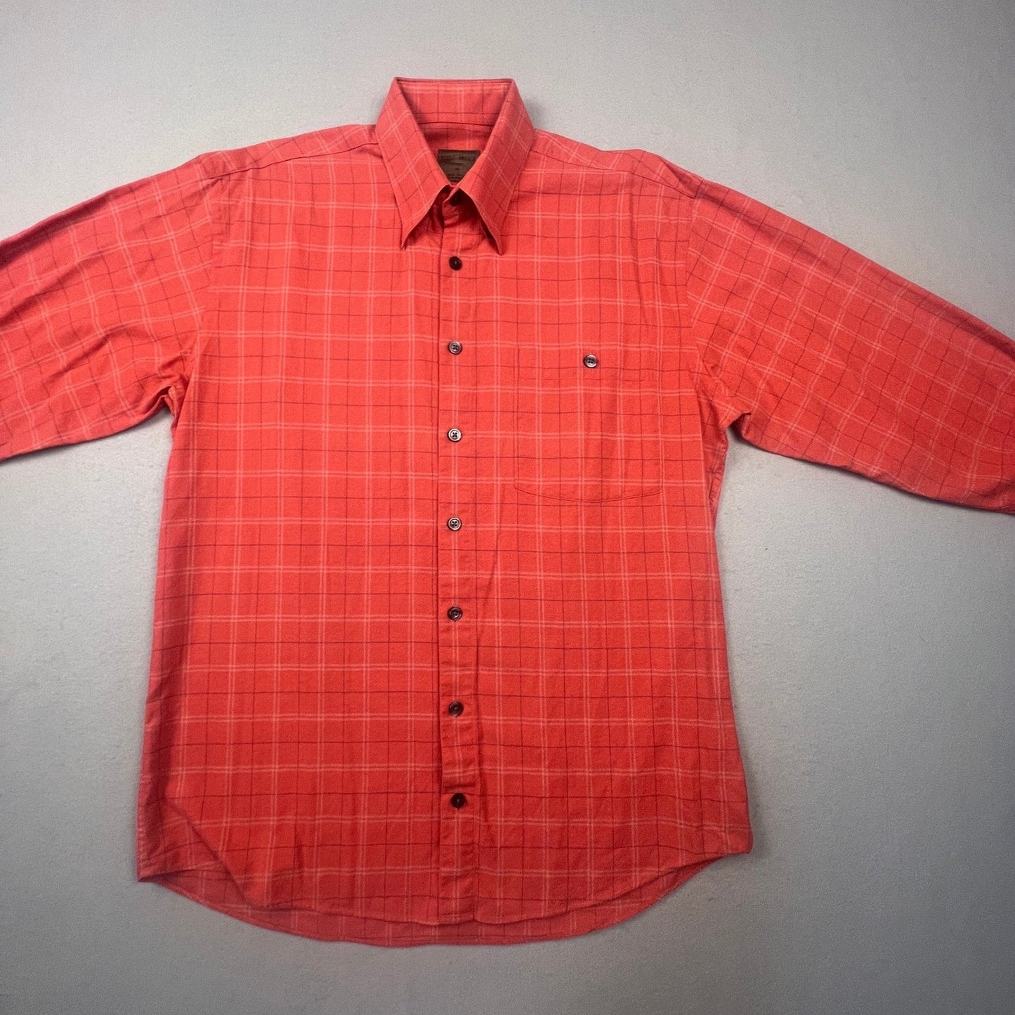Scott Barber Button Down Shirt Mens M Red Windowpane Plaid Cotton Casual