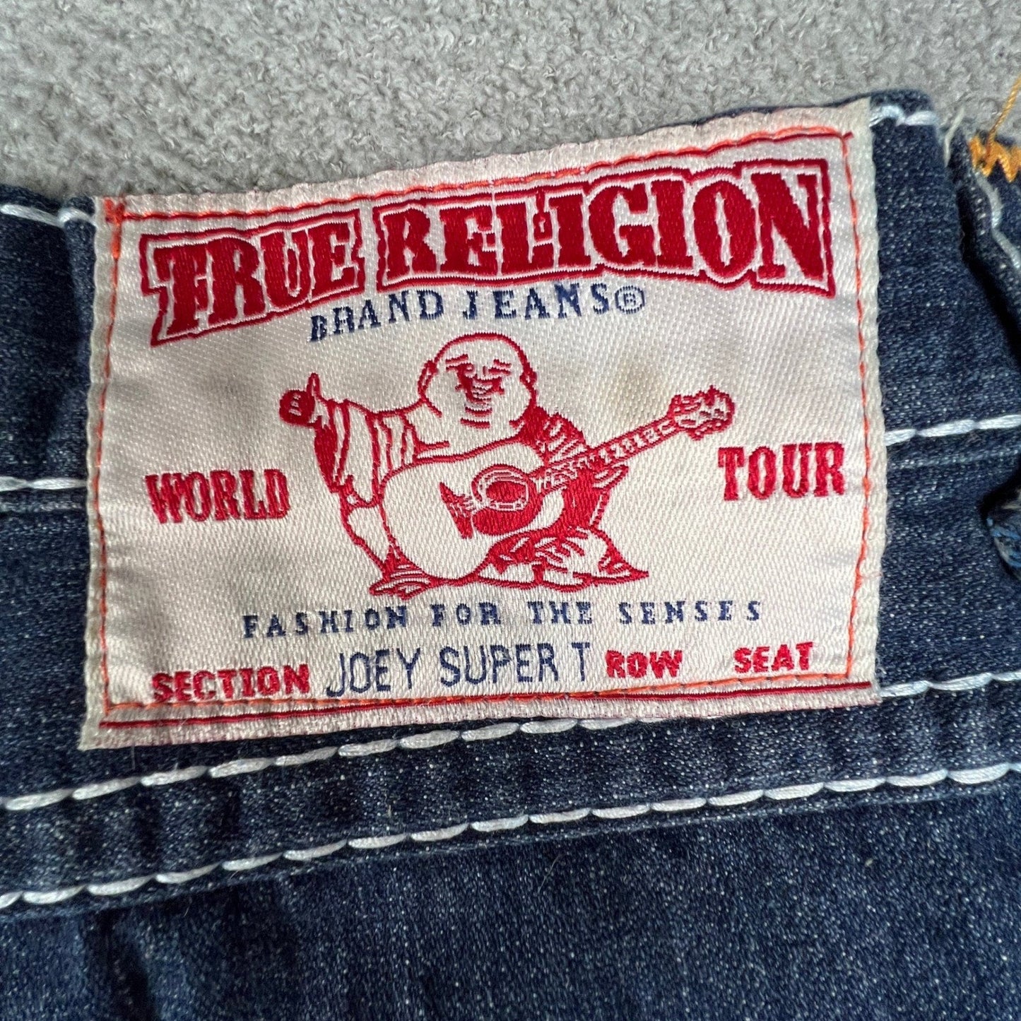 True Religion Joey Super T Jeans Mens 40 Blue Contrast Stitch Made in USA Y2K