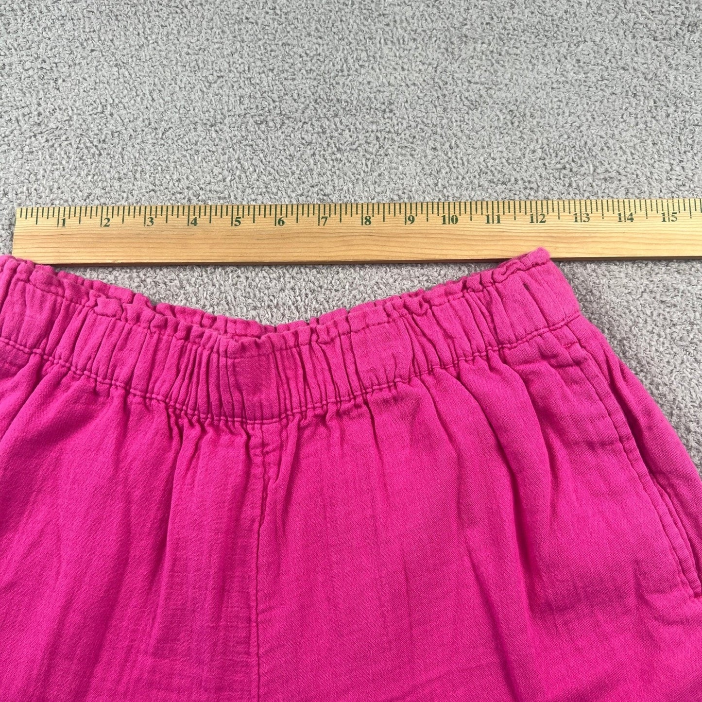 100% Cotton Gauze Elastic Waist Shorts Womens Fuchsia Size S Small Old Navy